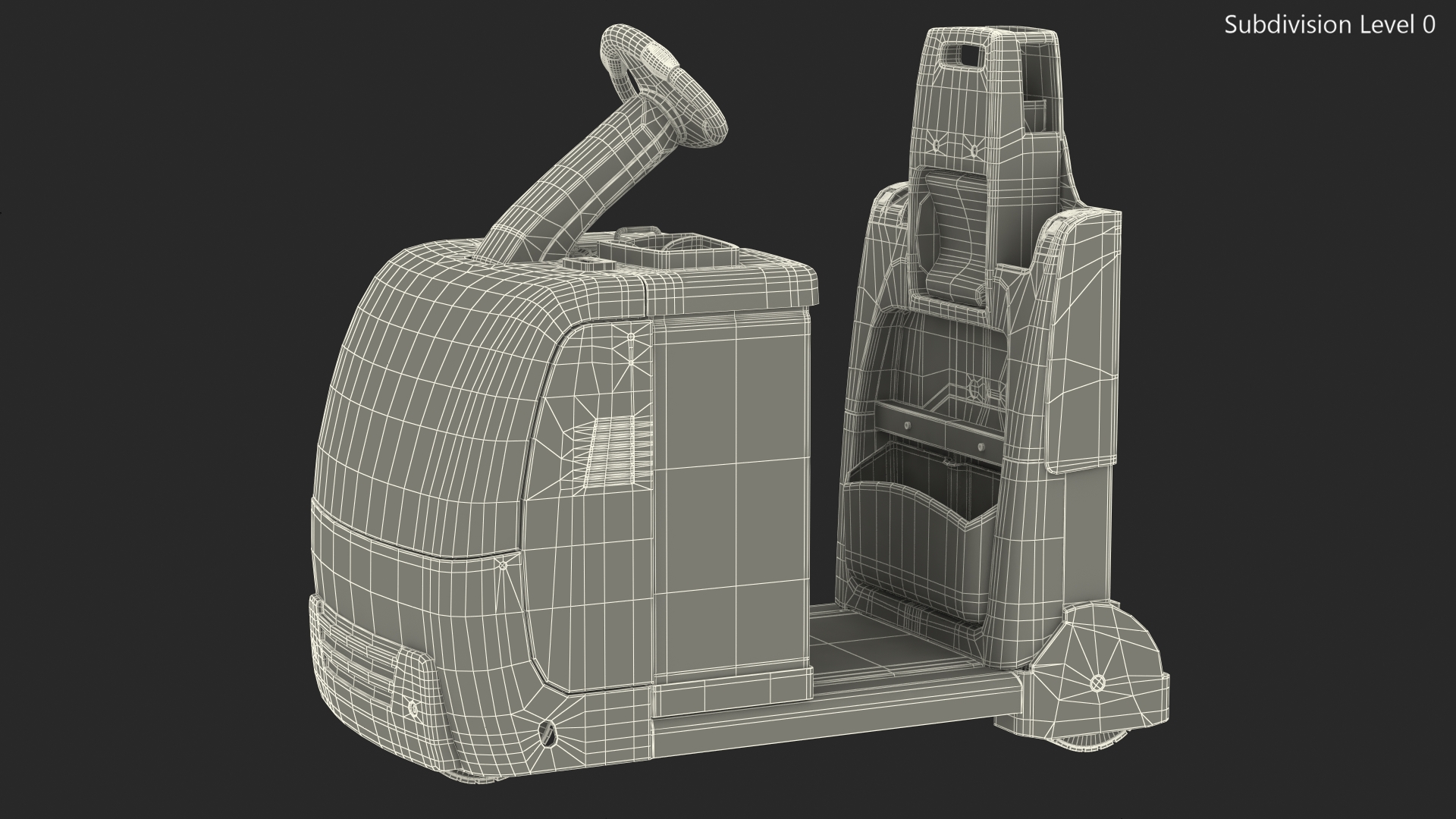 Tow Tractor Dirty Rigged 3D model