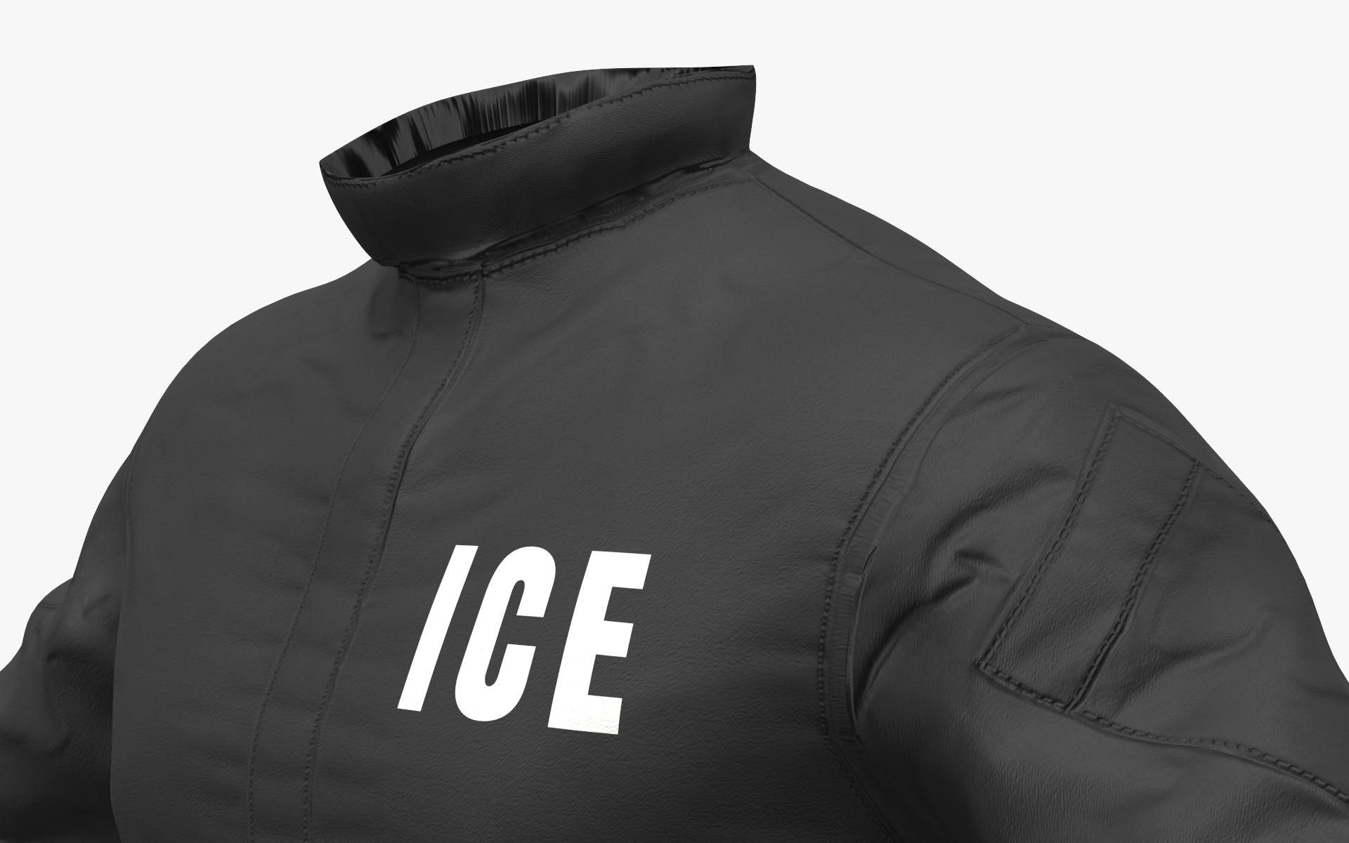 ICE Immigration Jacket Black, view 4