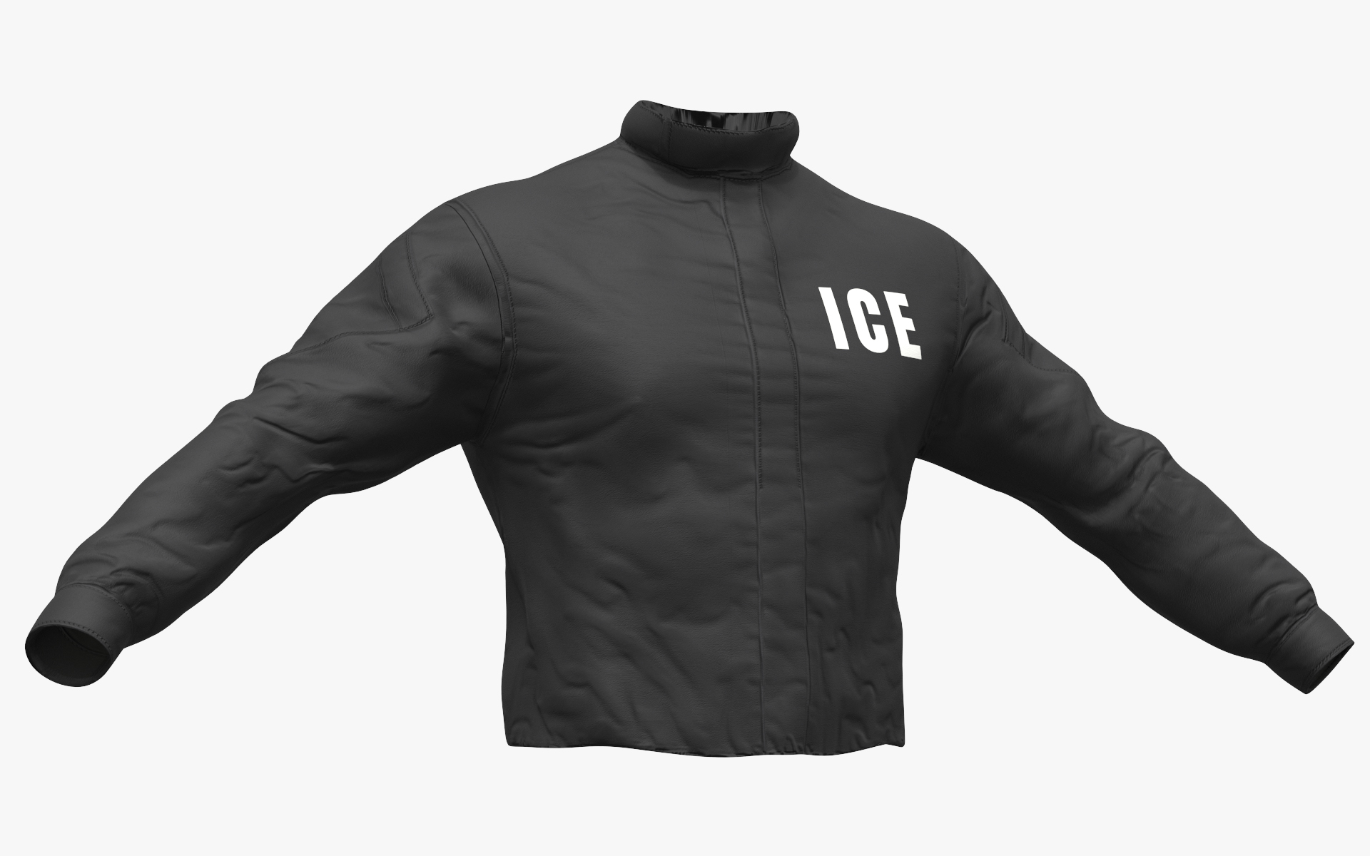 ICE Immigration Jacket Black, view 3