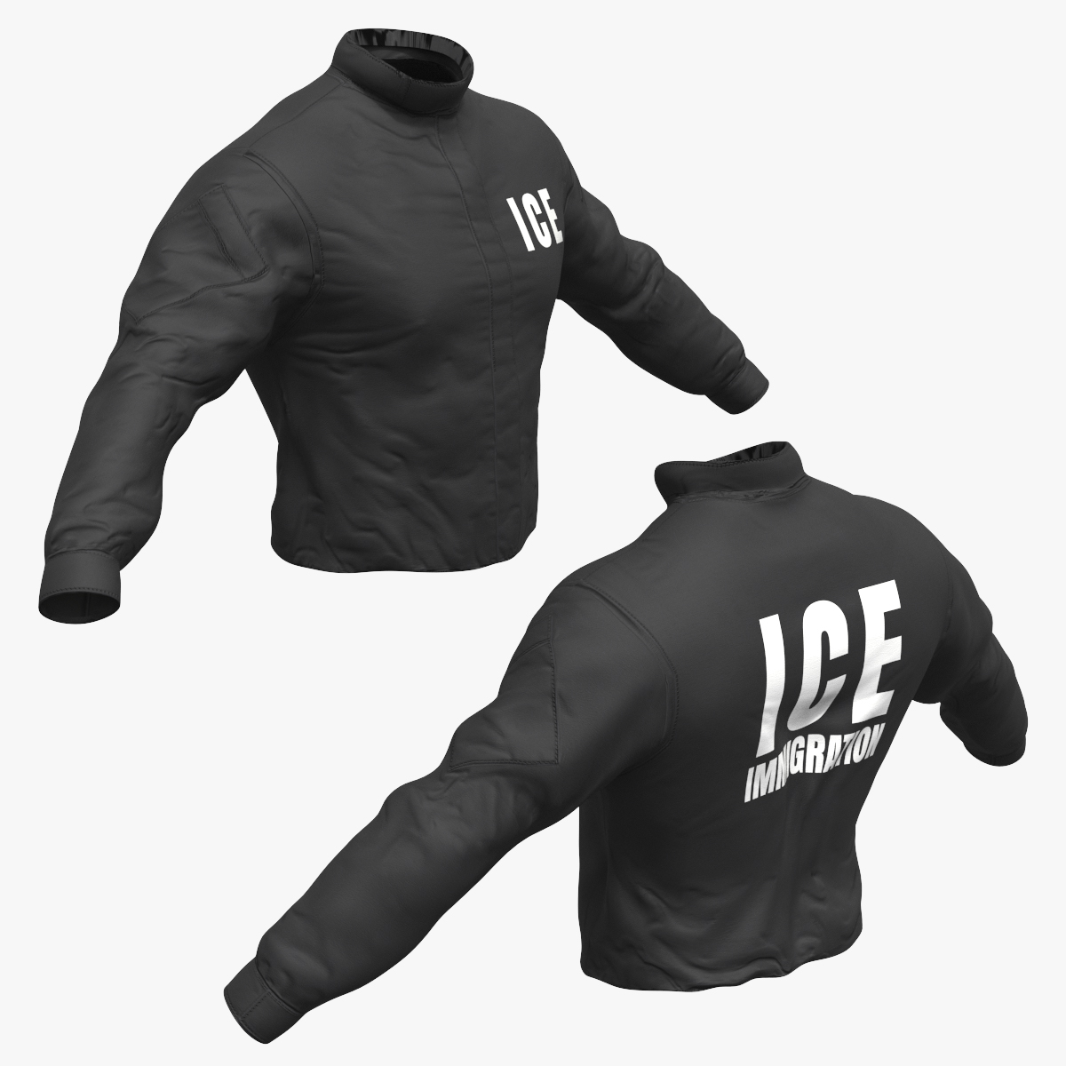 ICE Immigration Jacket Black 3D model preview