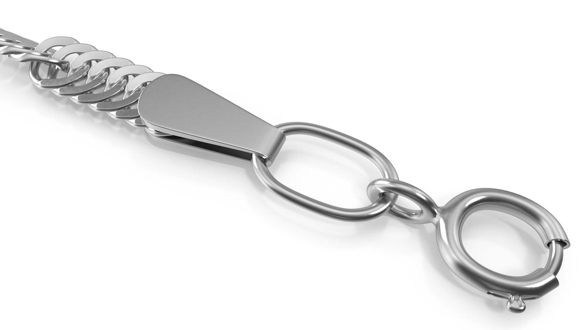 Singapore Chain Silver 3D