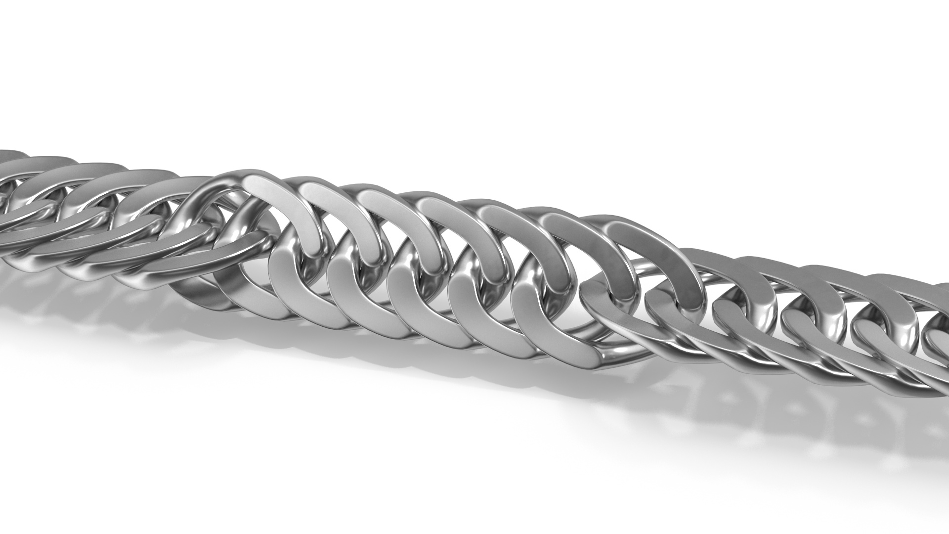 Singapore Chain Silver 3D