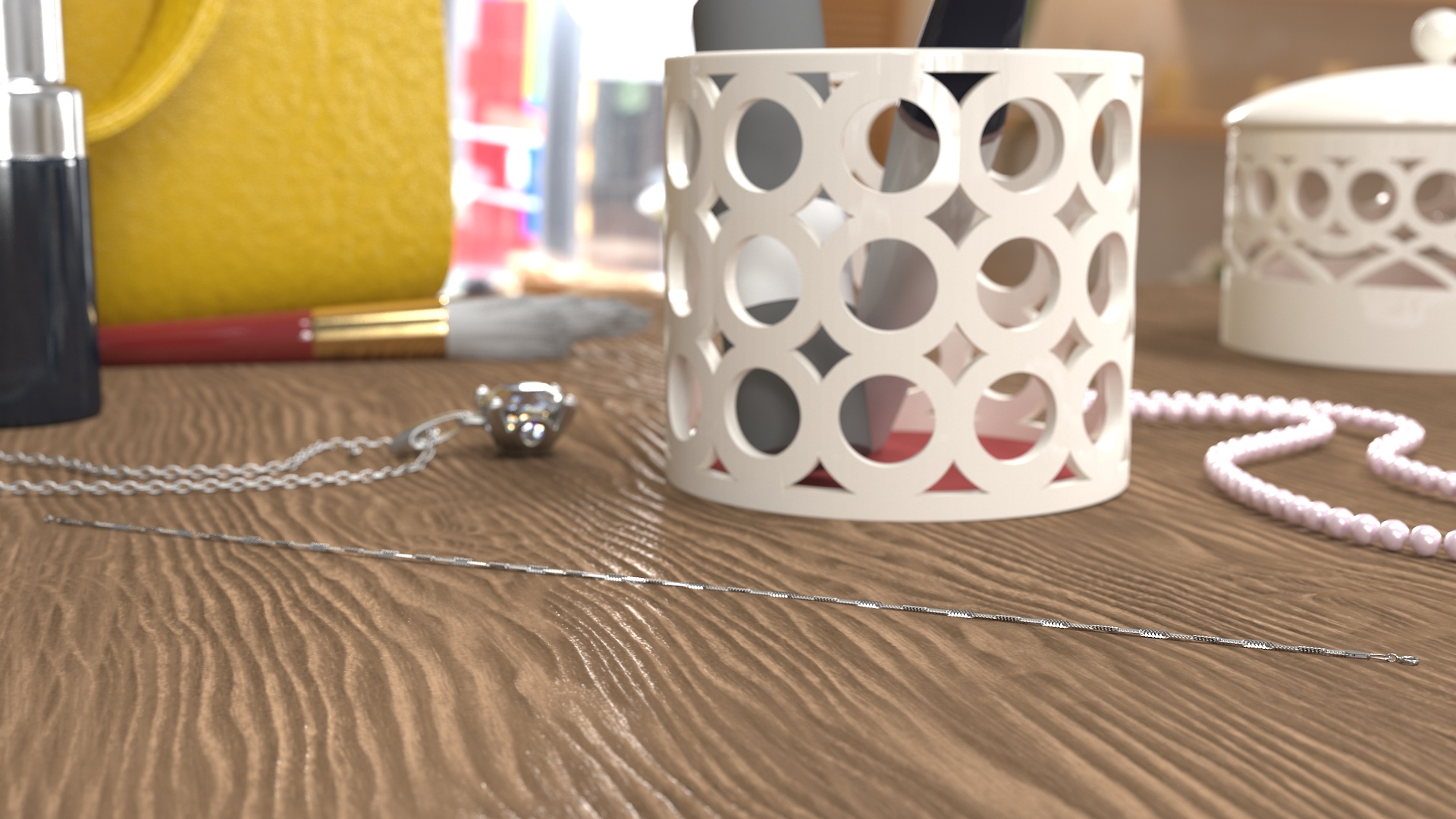 Singapore Chain Silver 3D