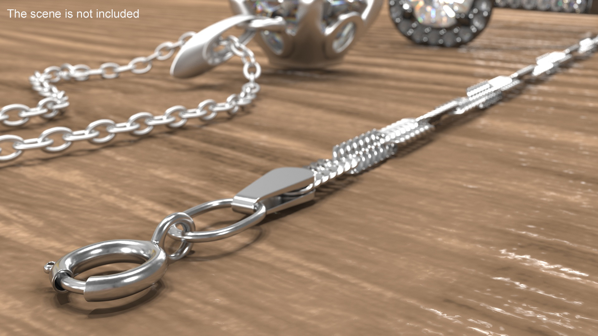Singapore Chain Silver 3D