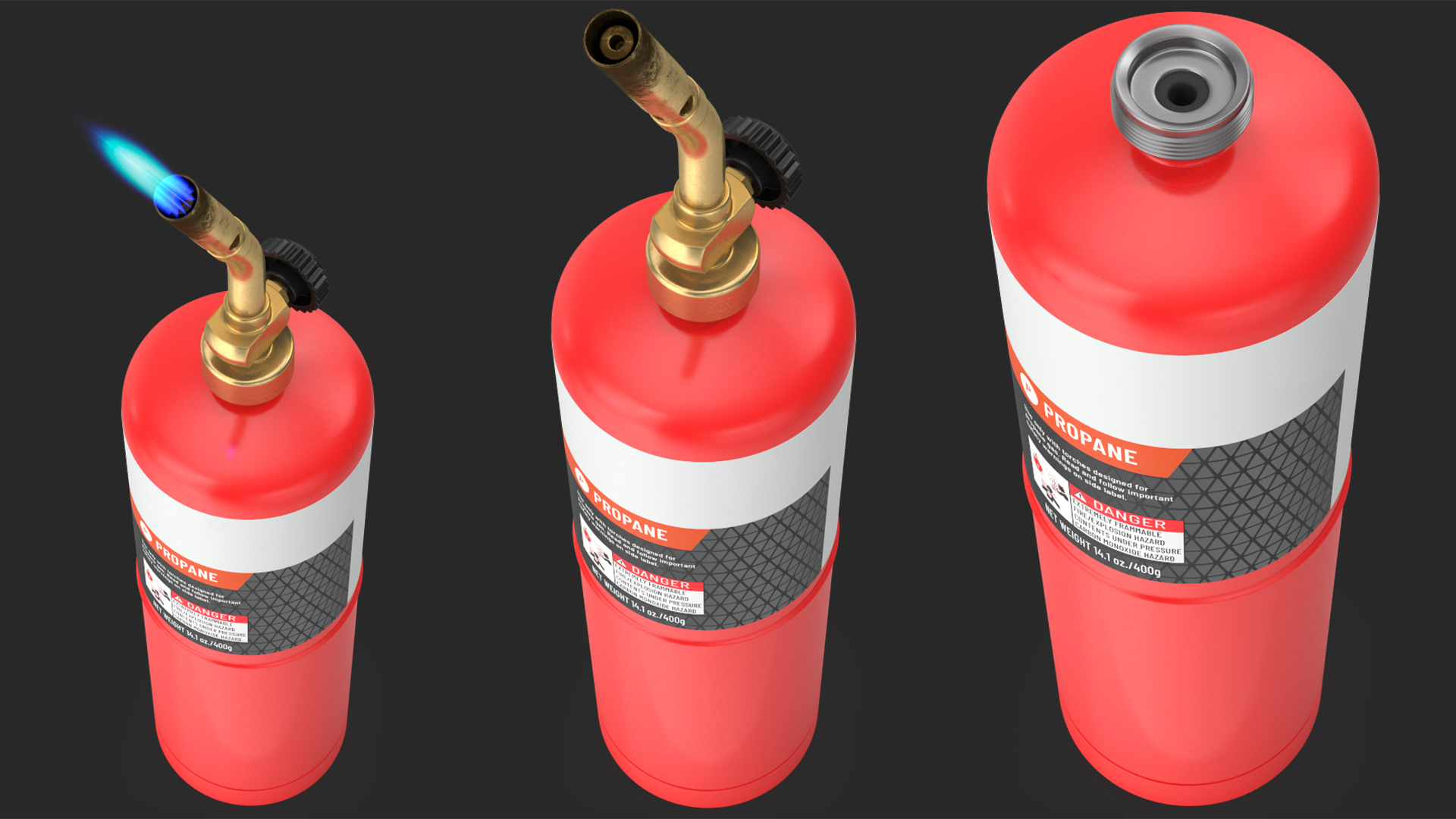 3D Pencil Tip Handheld Propane Torch with Cylinder Kit