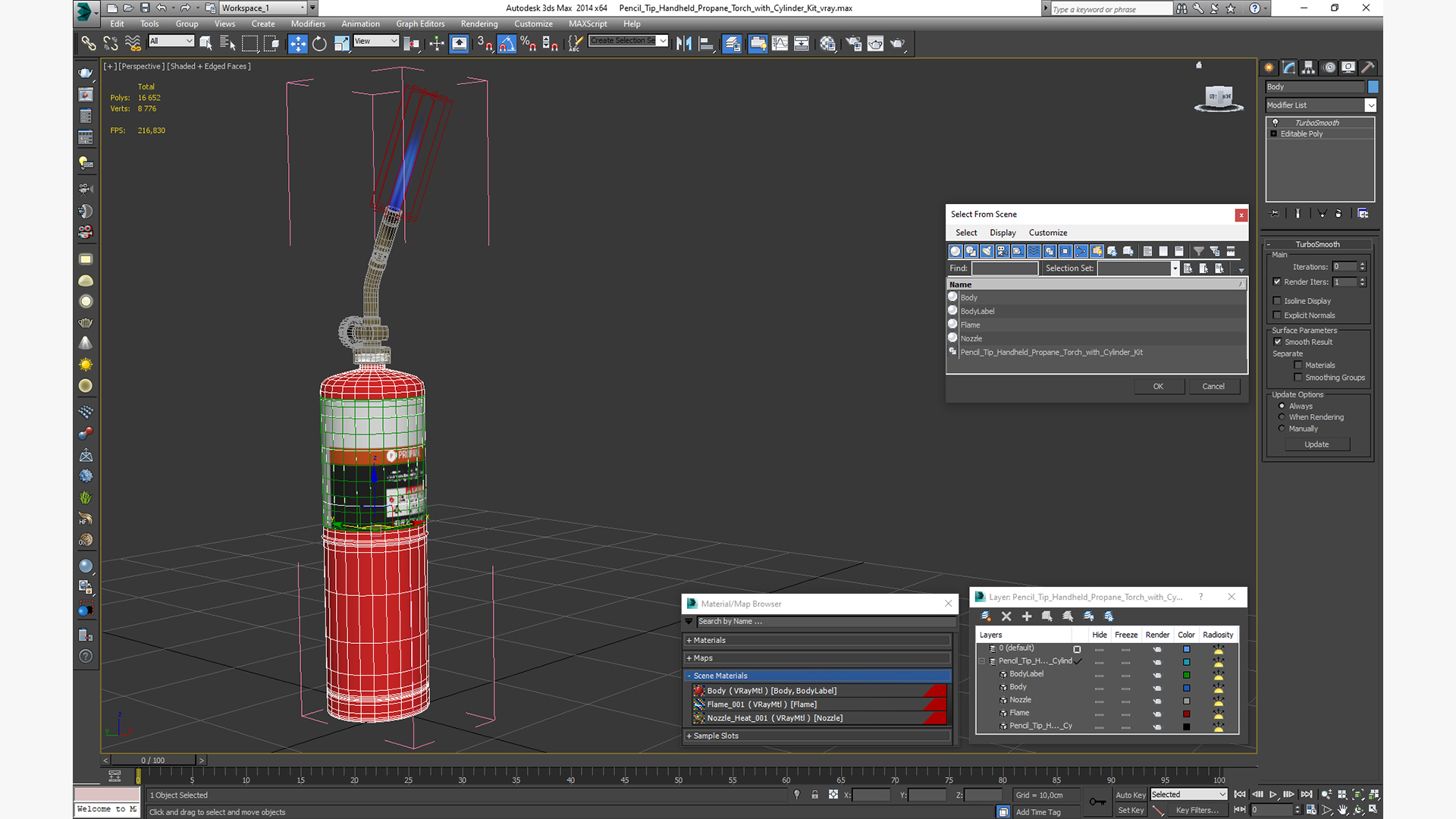 3D Pencil Tip Handheld Propane Torch with Cylinder Kit