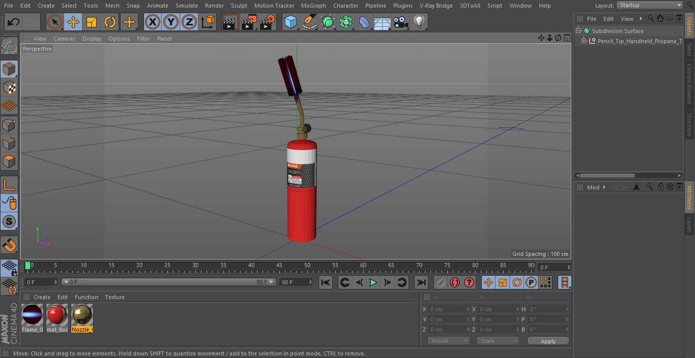 3D Pencil Tip Handheld Propane Torch with Cylinder Kit