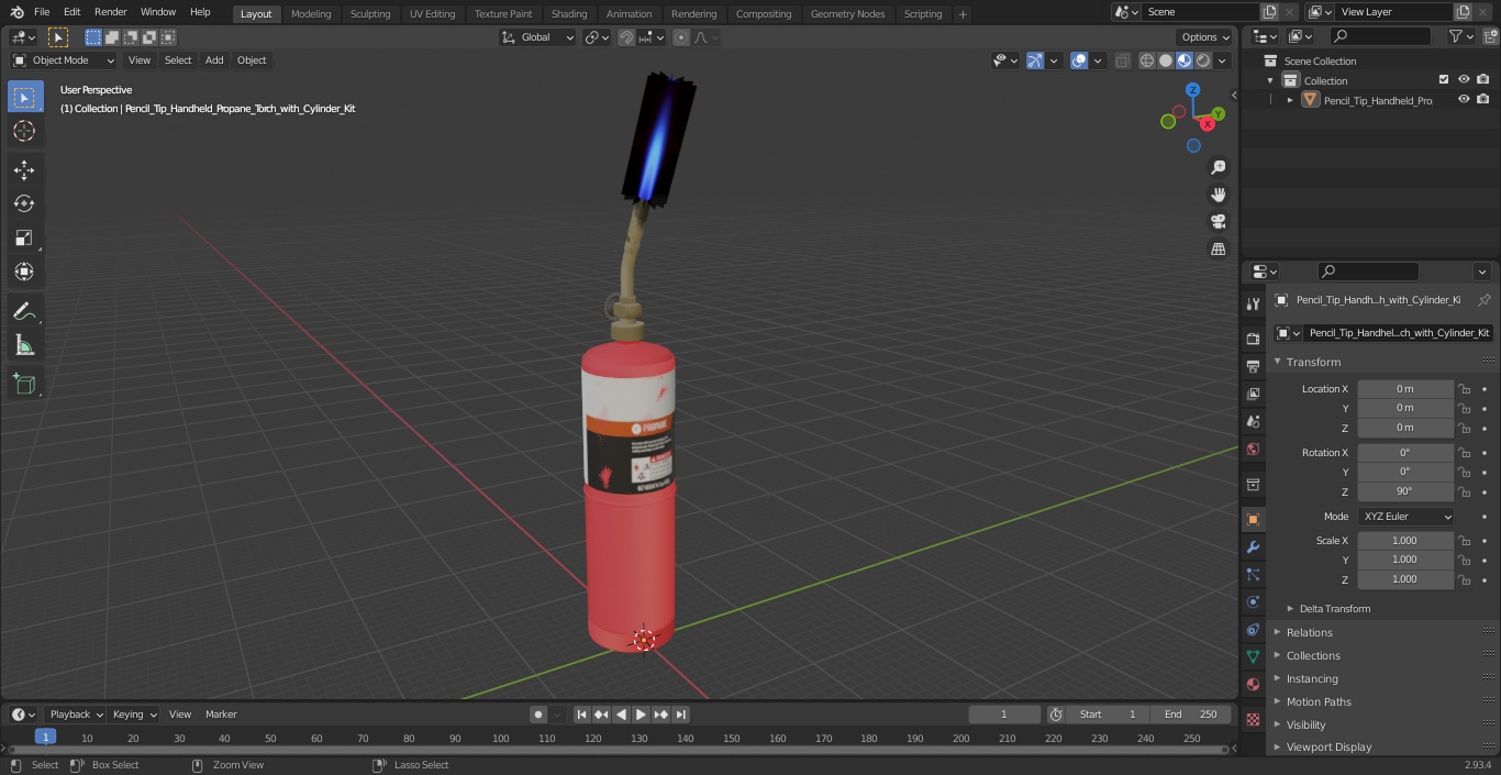 3D Pencil Tip Handheld Propane Torch with Cylinder Kit