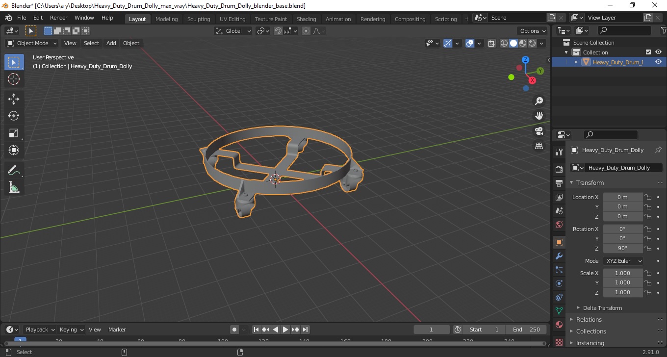 3D Heavy Duty Drum Dolly