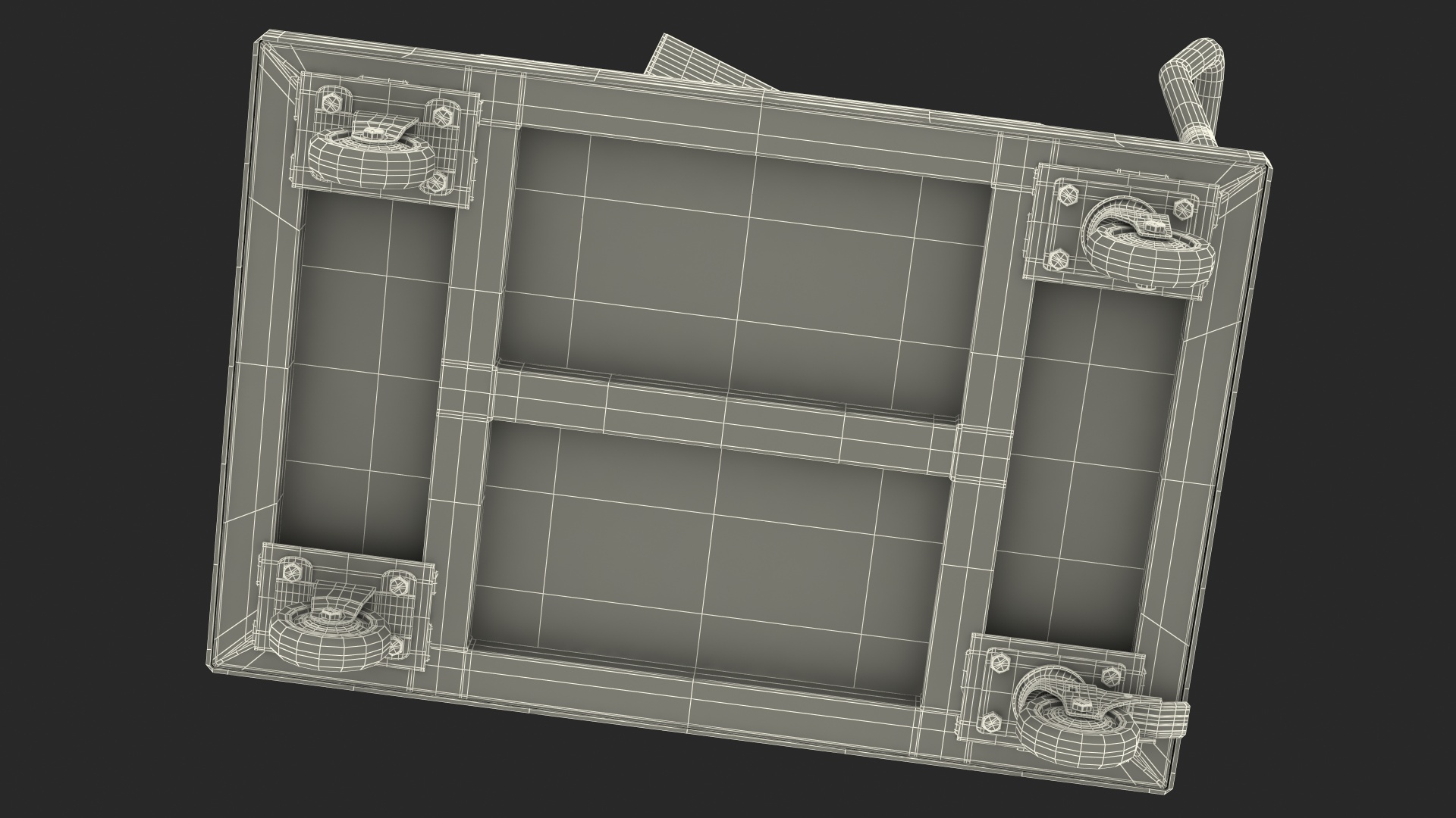 3D Trolley Low Platform with Cardboard Boxes