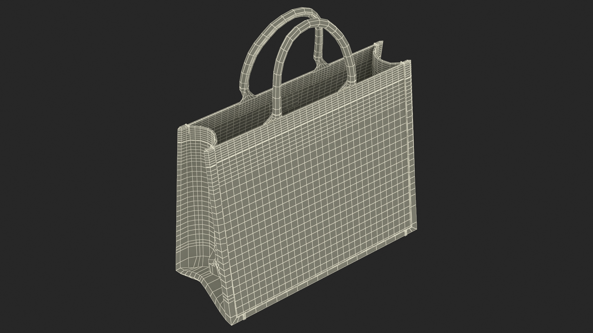 Dior Embroidery Book Tote Bag Navy Blue 3D model