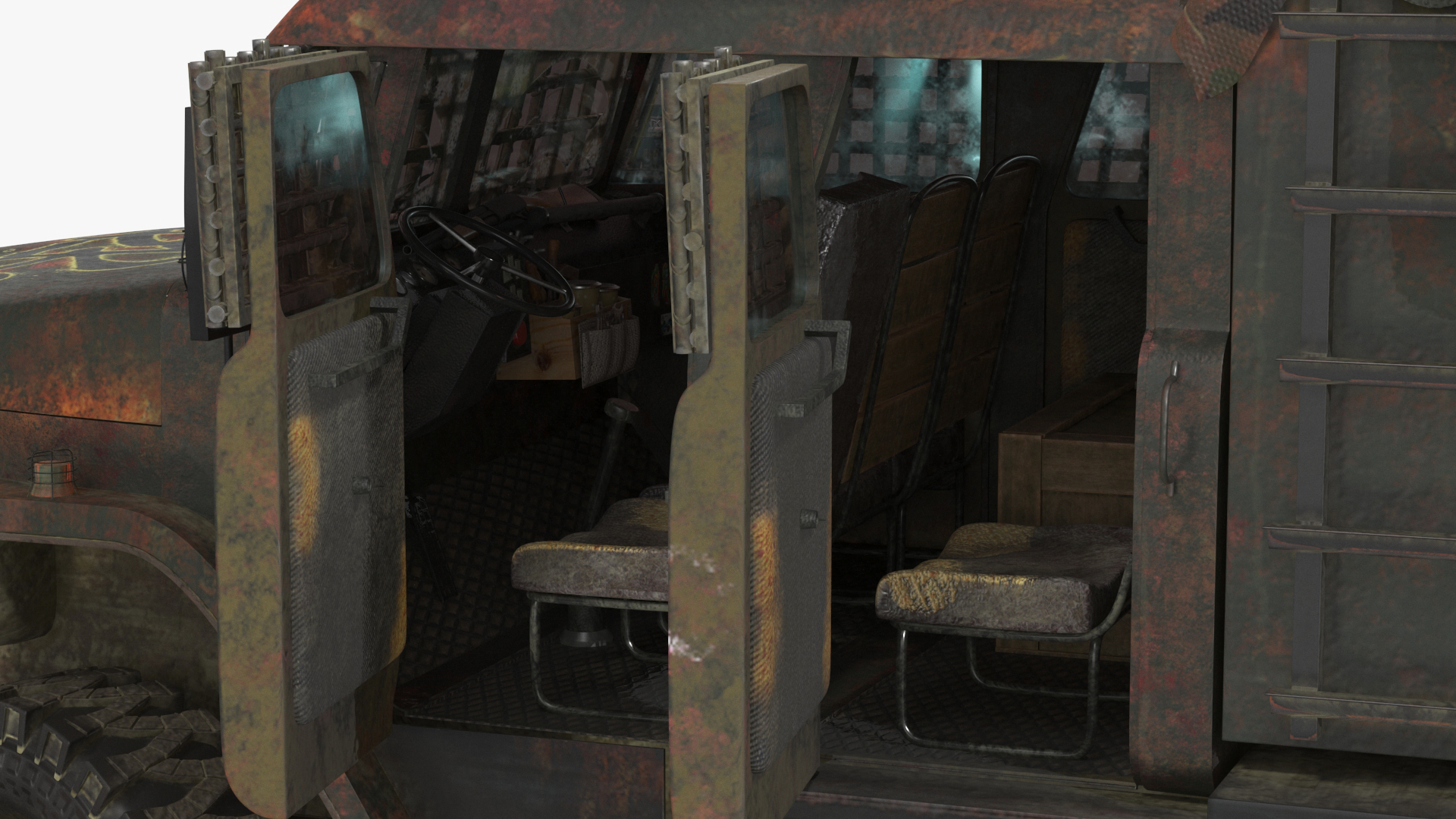 Apocalyptic Truck Rigged 3D model