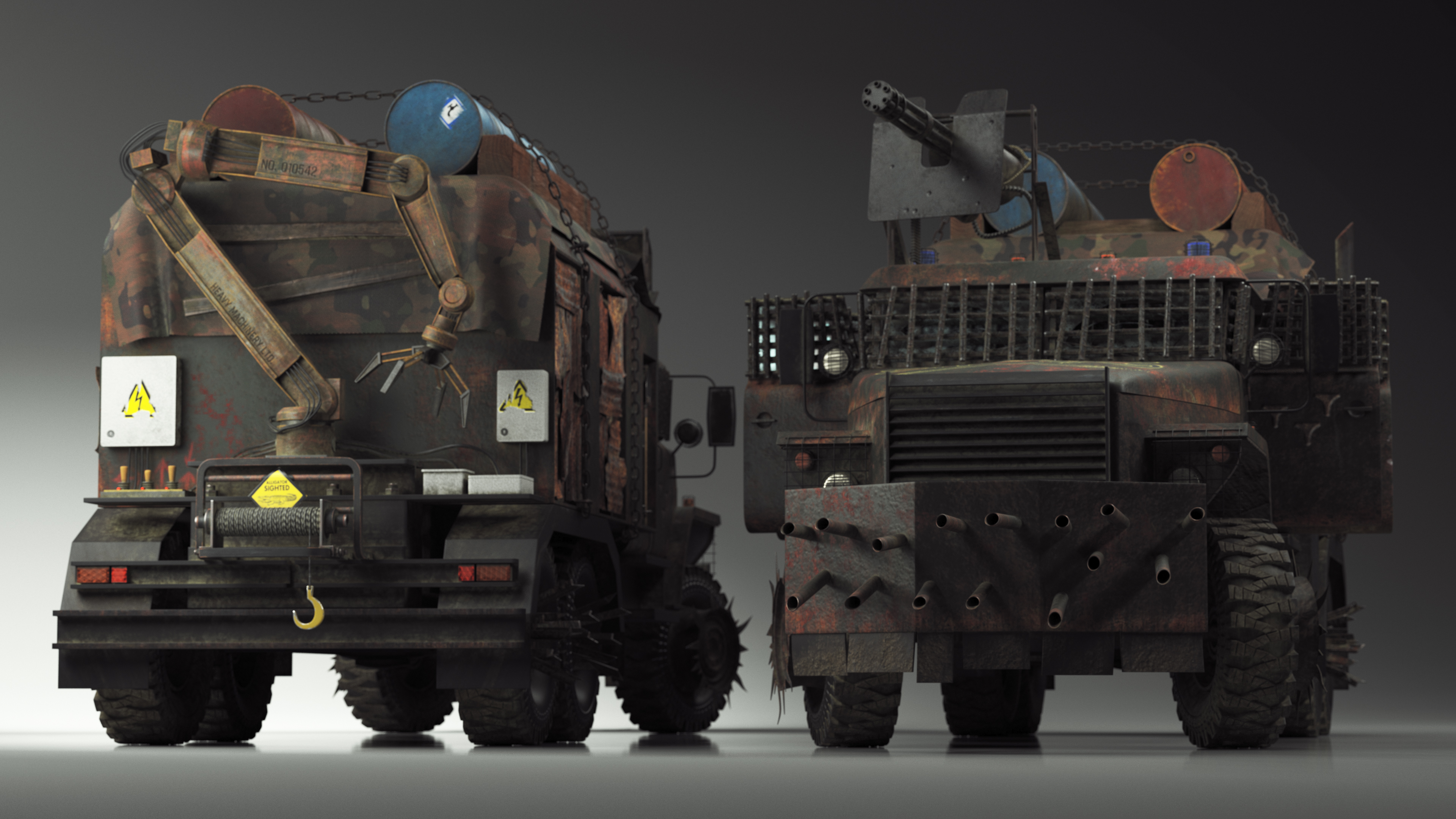 Apocalyptic Truck Rigged 3D model
