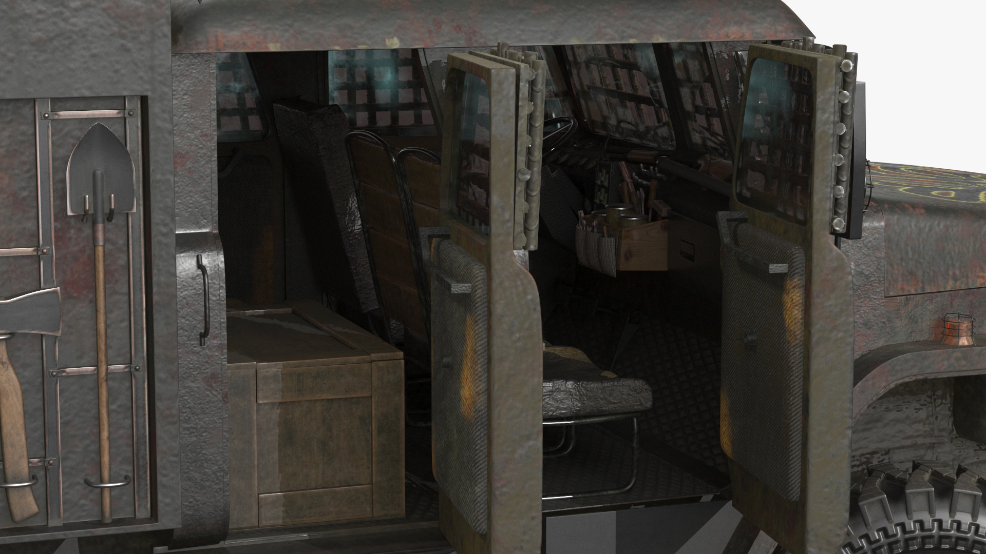 Apocalyptic Truck Rigged 3D model