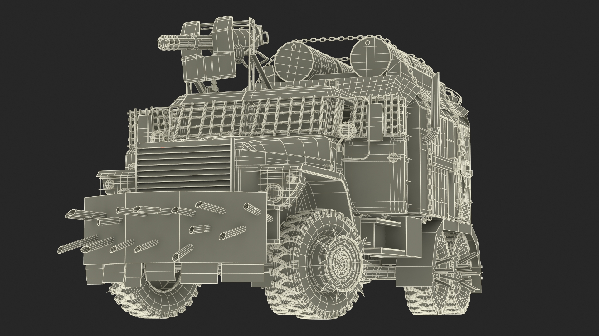 Apocalyptic Truck Rigged 3D model