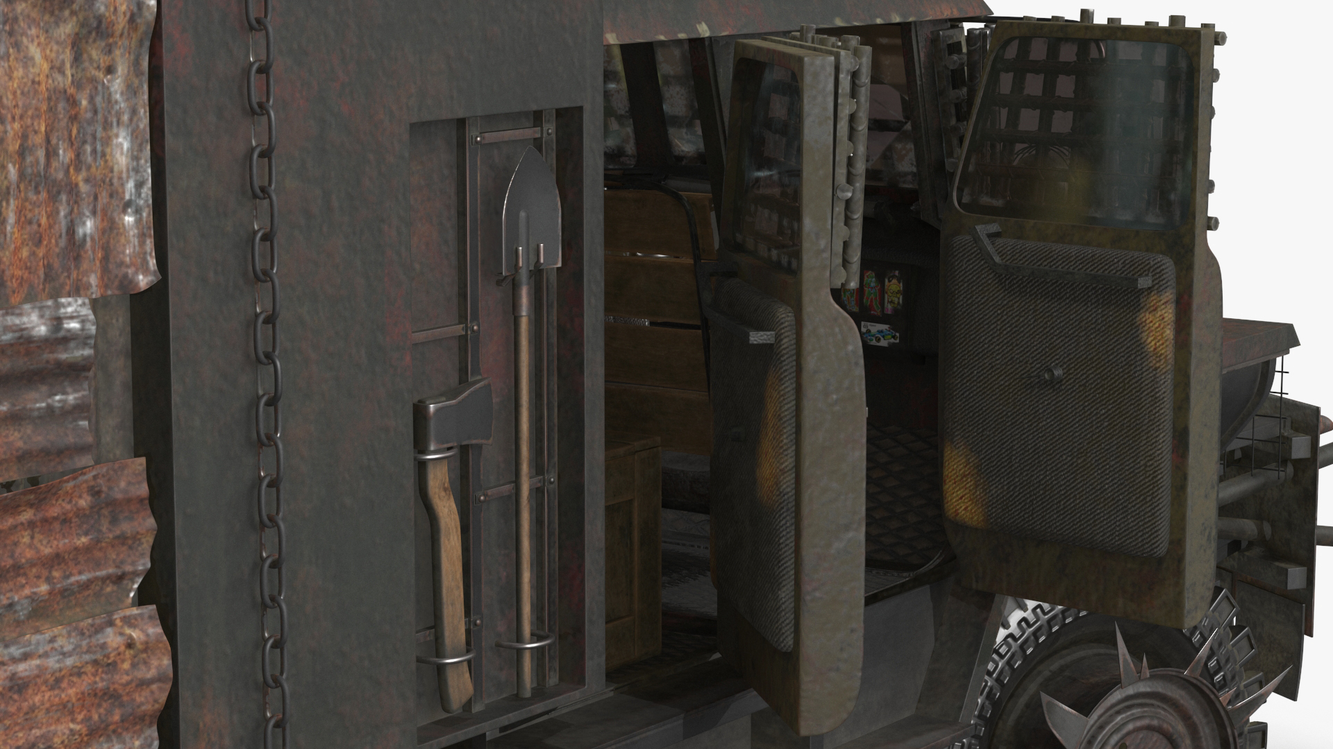 Apocalyptic Truck Rigged 3D model