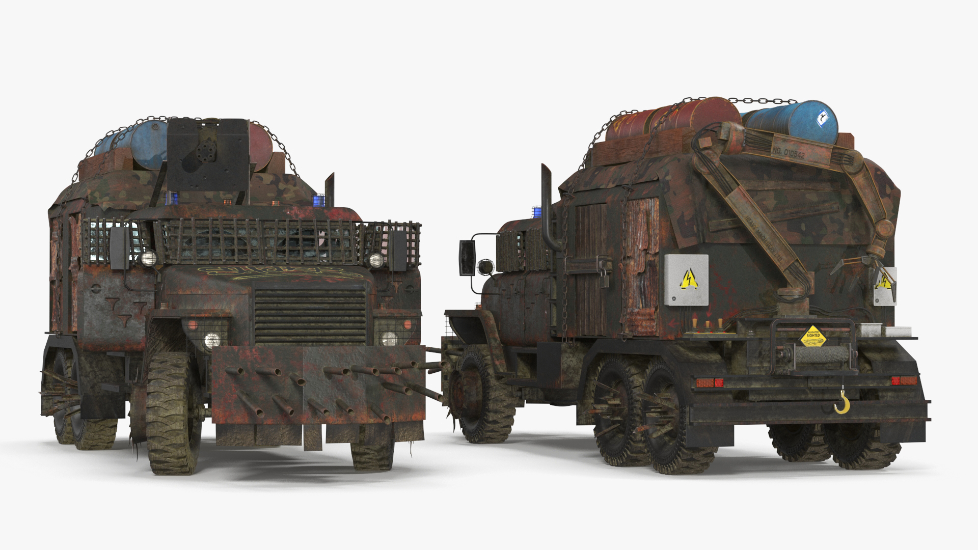Apocalyptic Truck Rigged 3D model