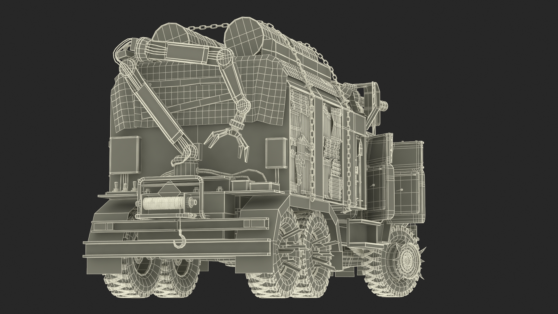 Apocalyptic Truck Rigged 3D model