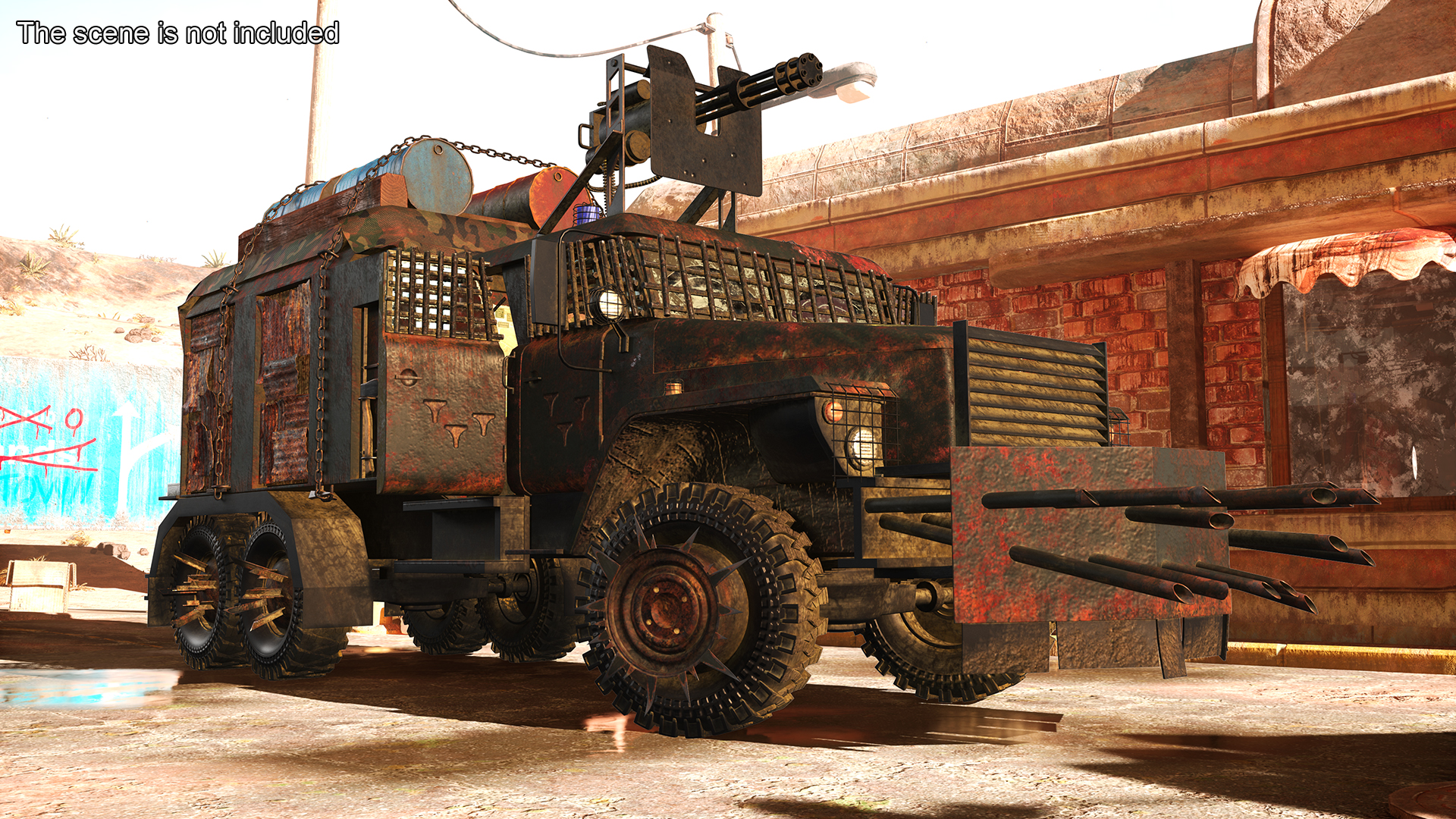 Apocalyptic Truck Rigged 3D model