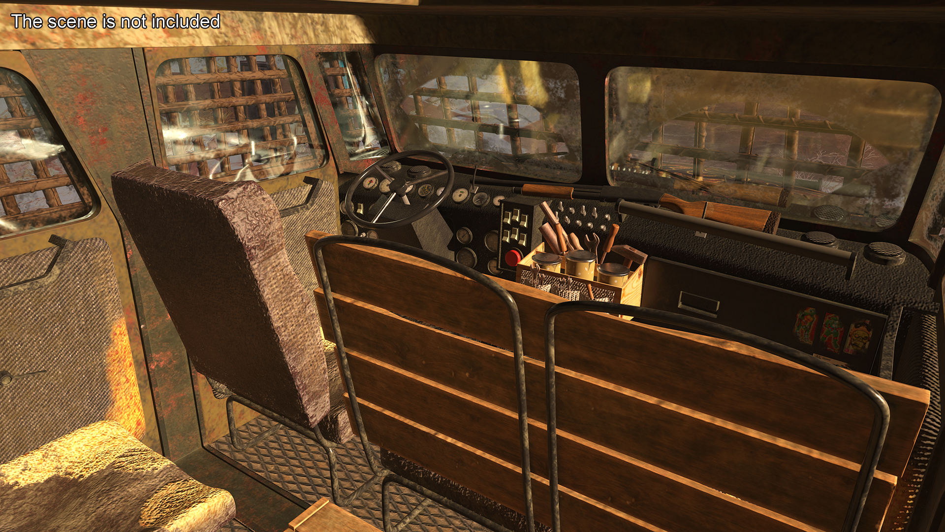 Apocalyptic Truck Rigged 3D model