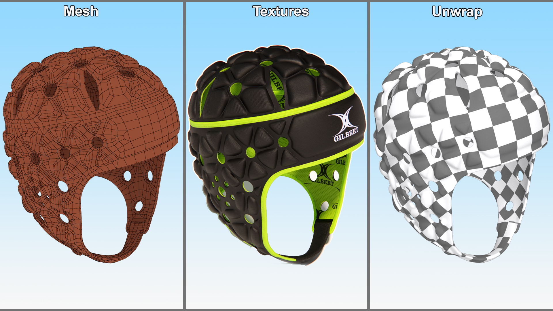 Rugby helmet headguard 3D