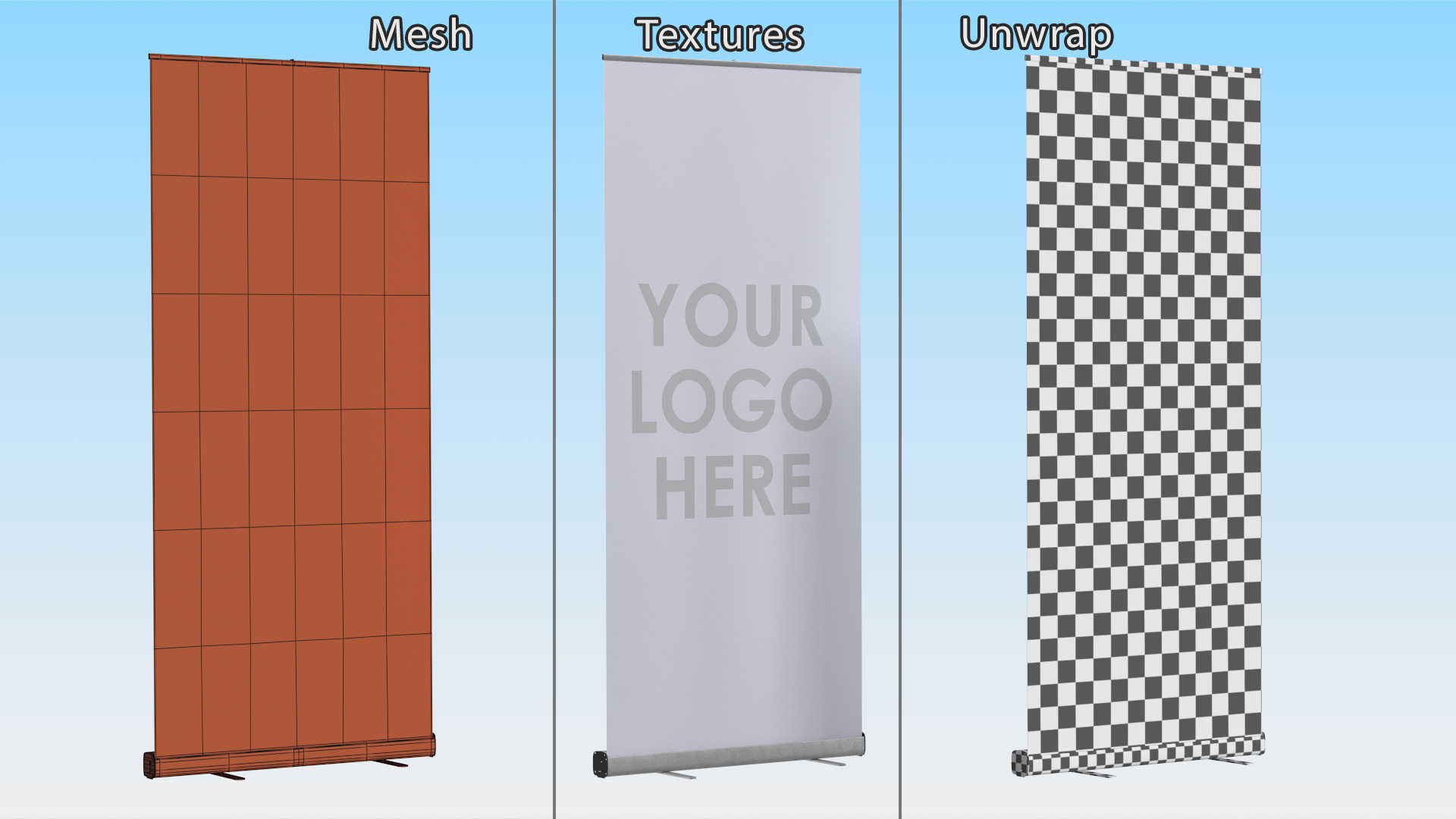 3D model Roll Up Banner Stand