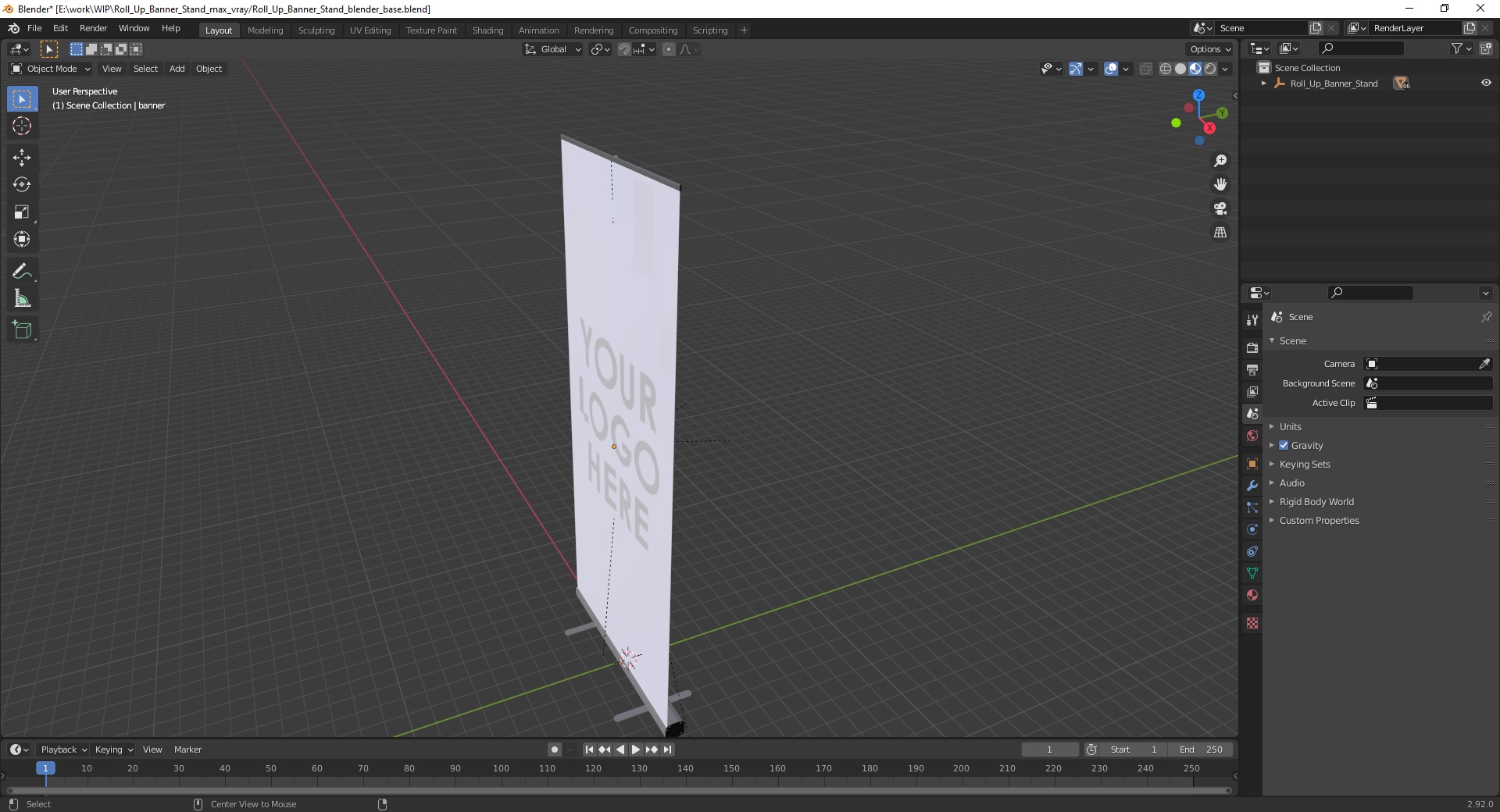 3D model Roll Up Banner Stand