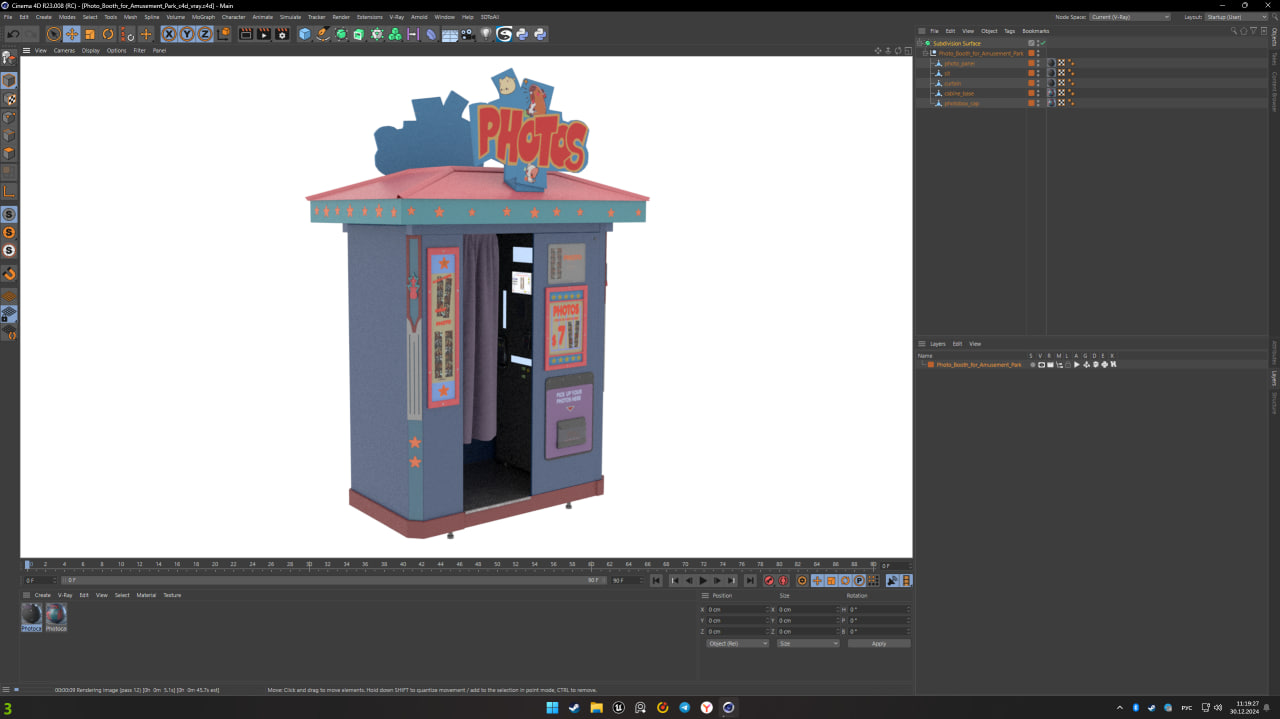 Photo Booth for Disney Park Amusement 3D