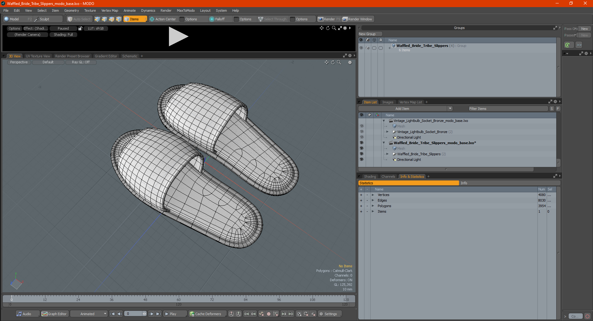 3D Waffled Bride Tribe Slippers model