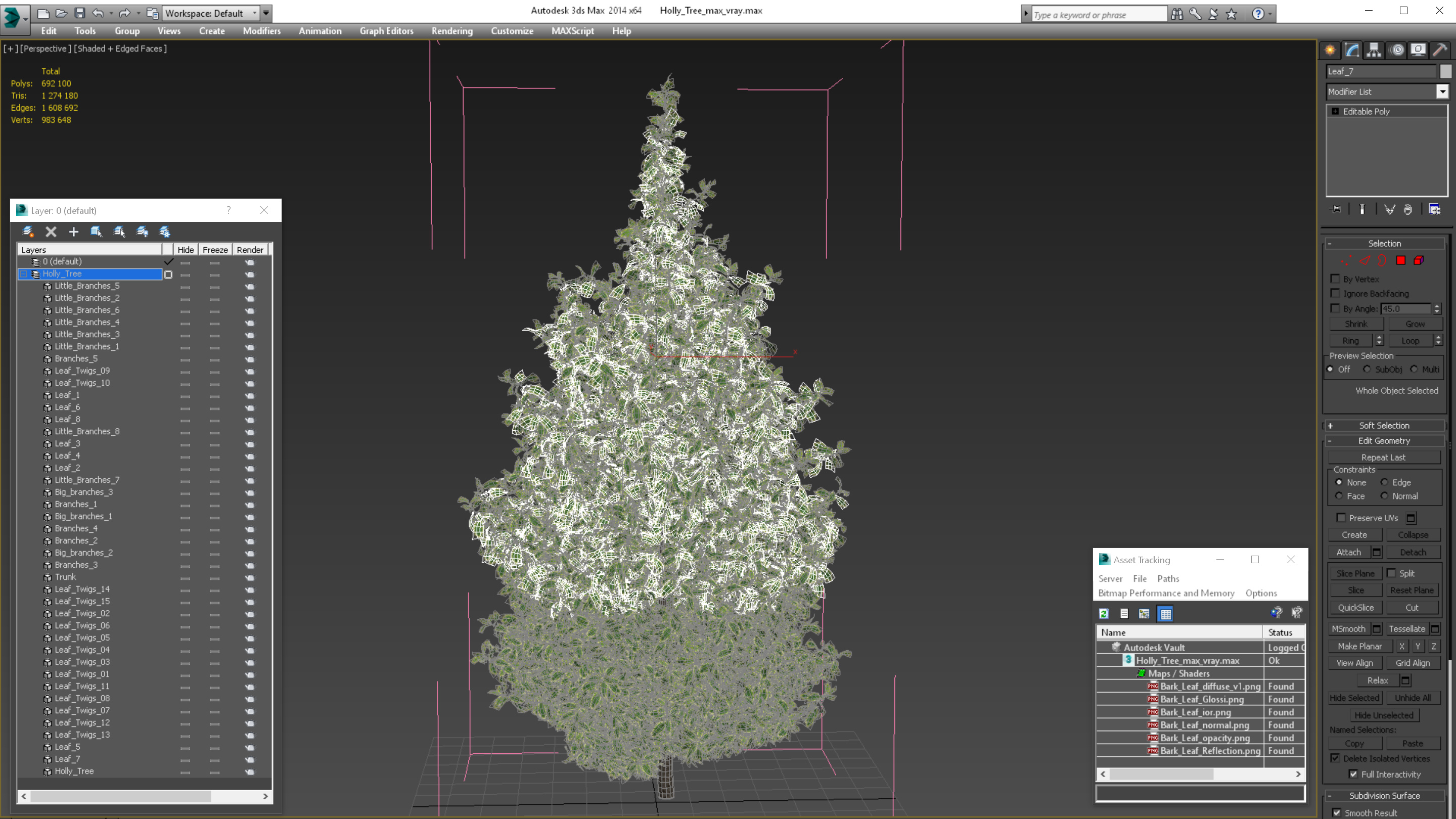 3D model Holly Tree