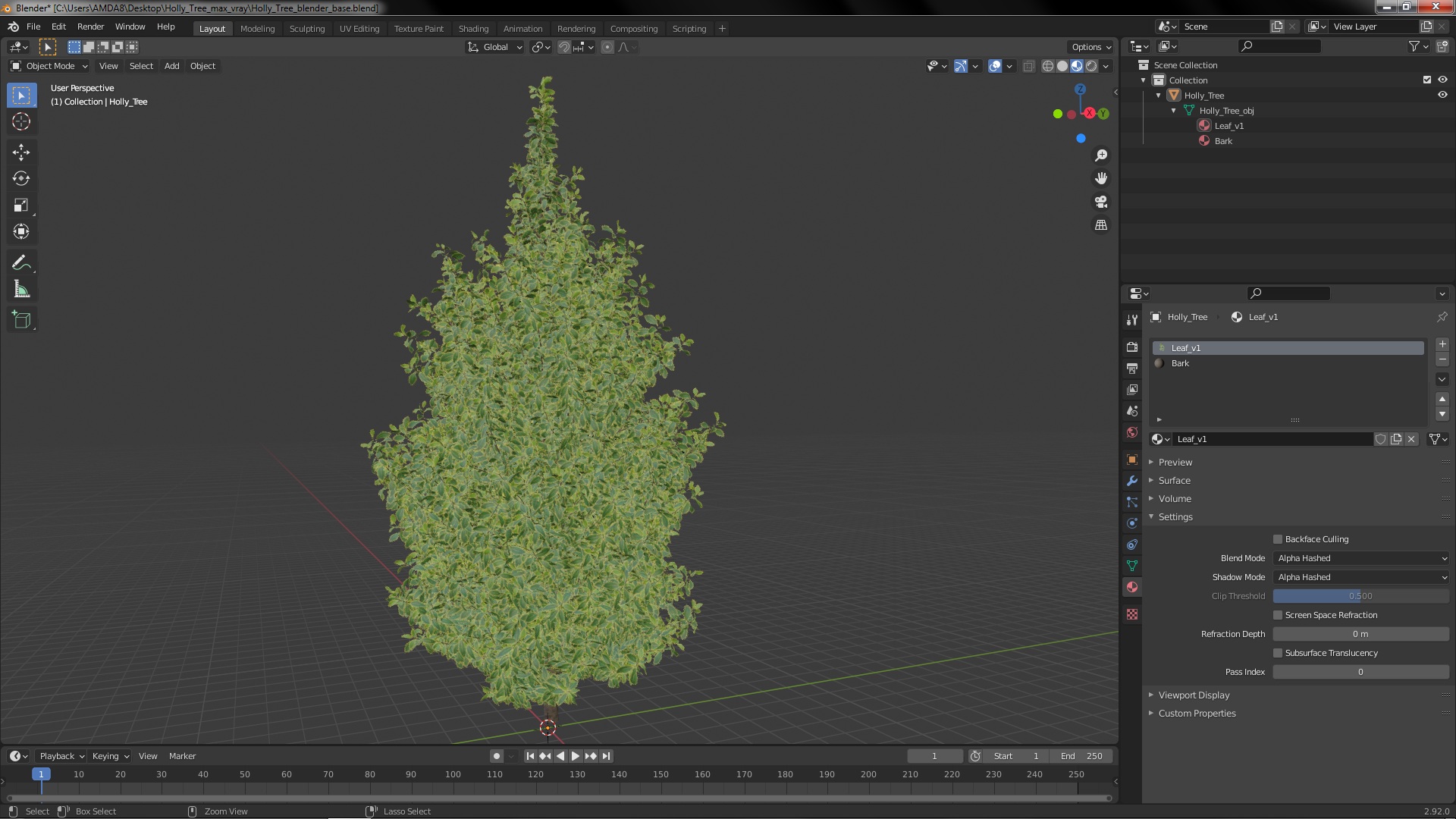3D model Holly Tree
