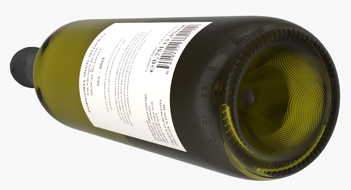 White Wine Bottle 3D