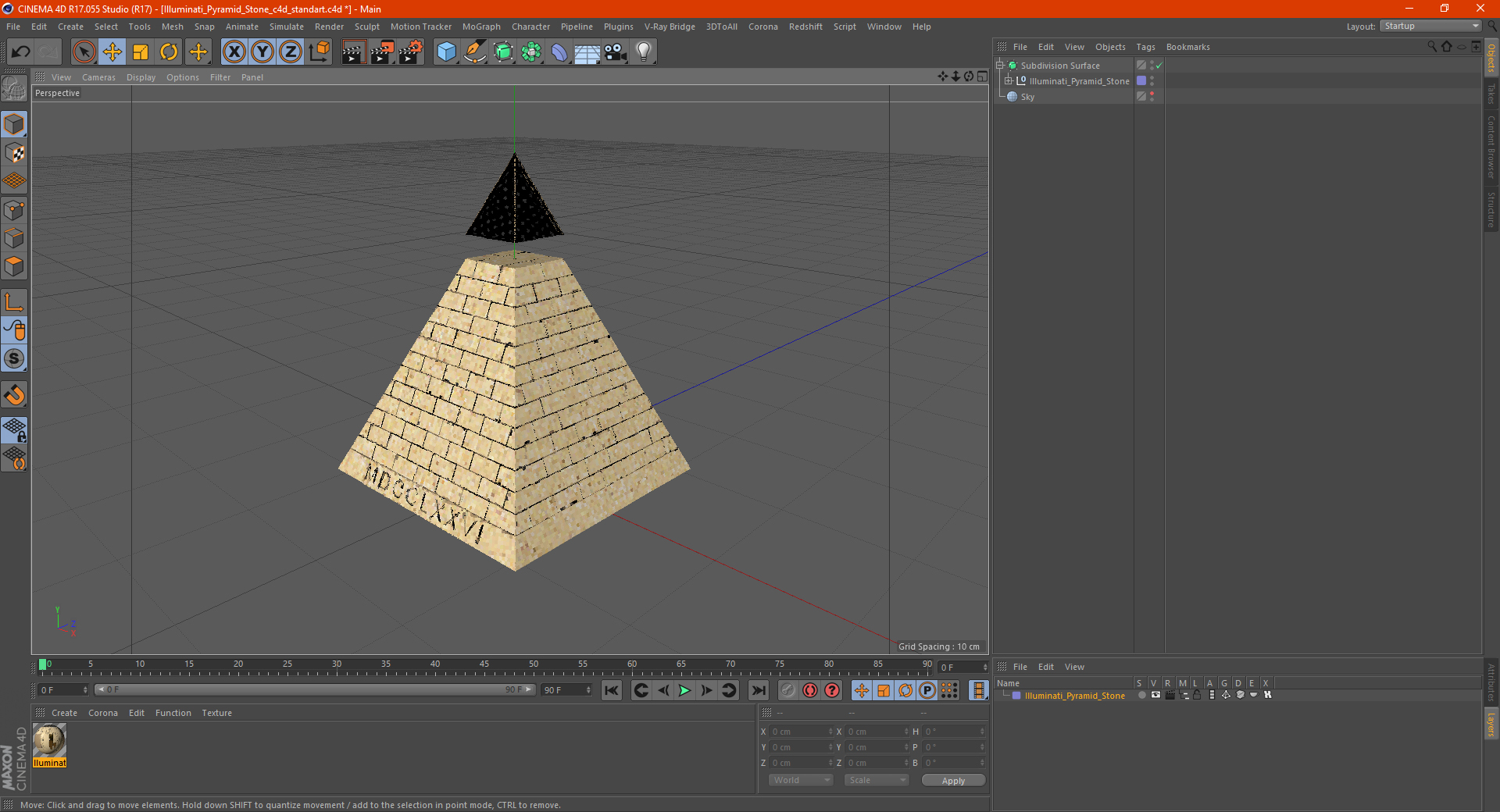 Illuminati Pyramid Stone 3D model