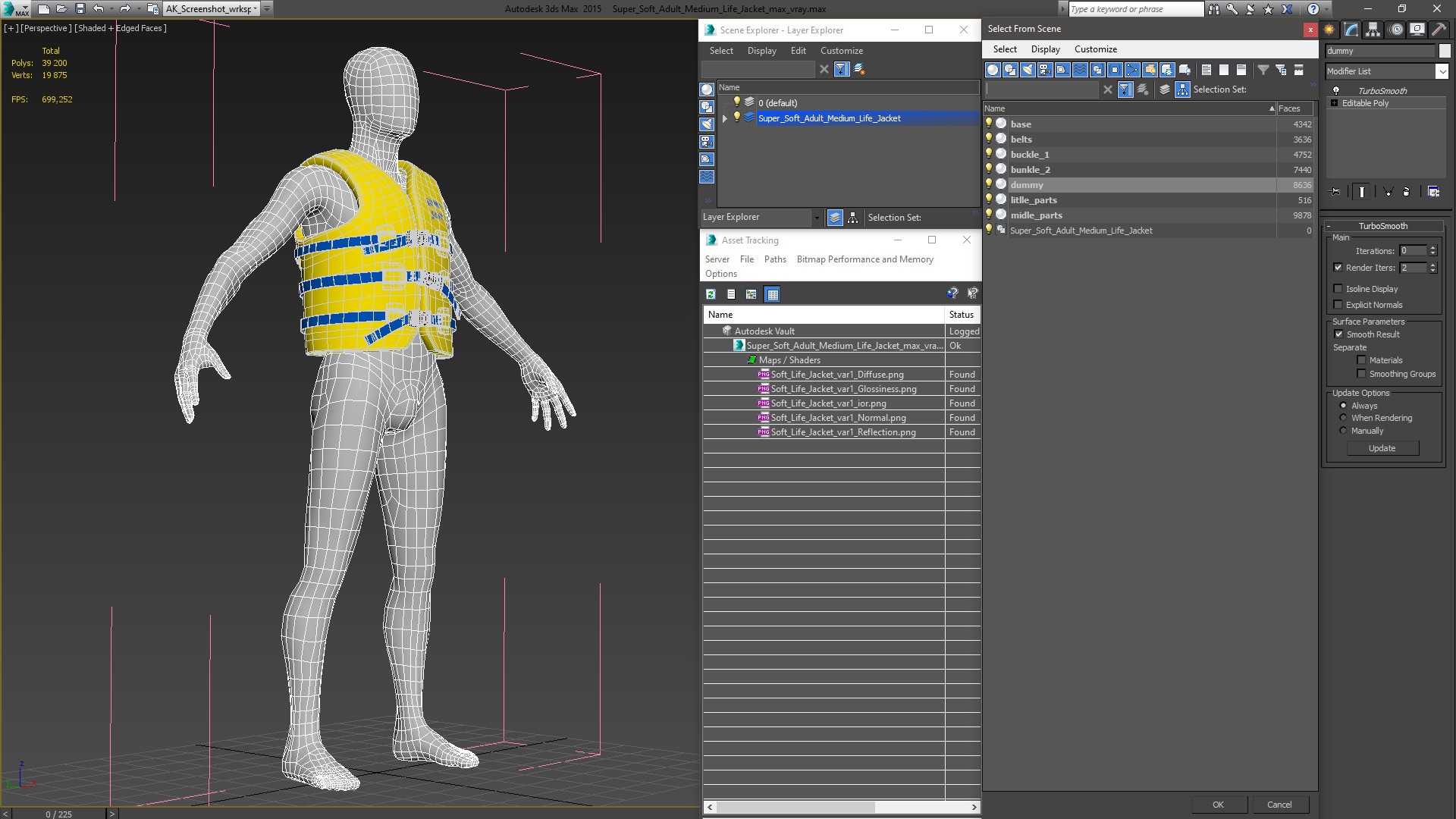 3D model Super Soft Adult Medium Life Jacket