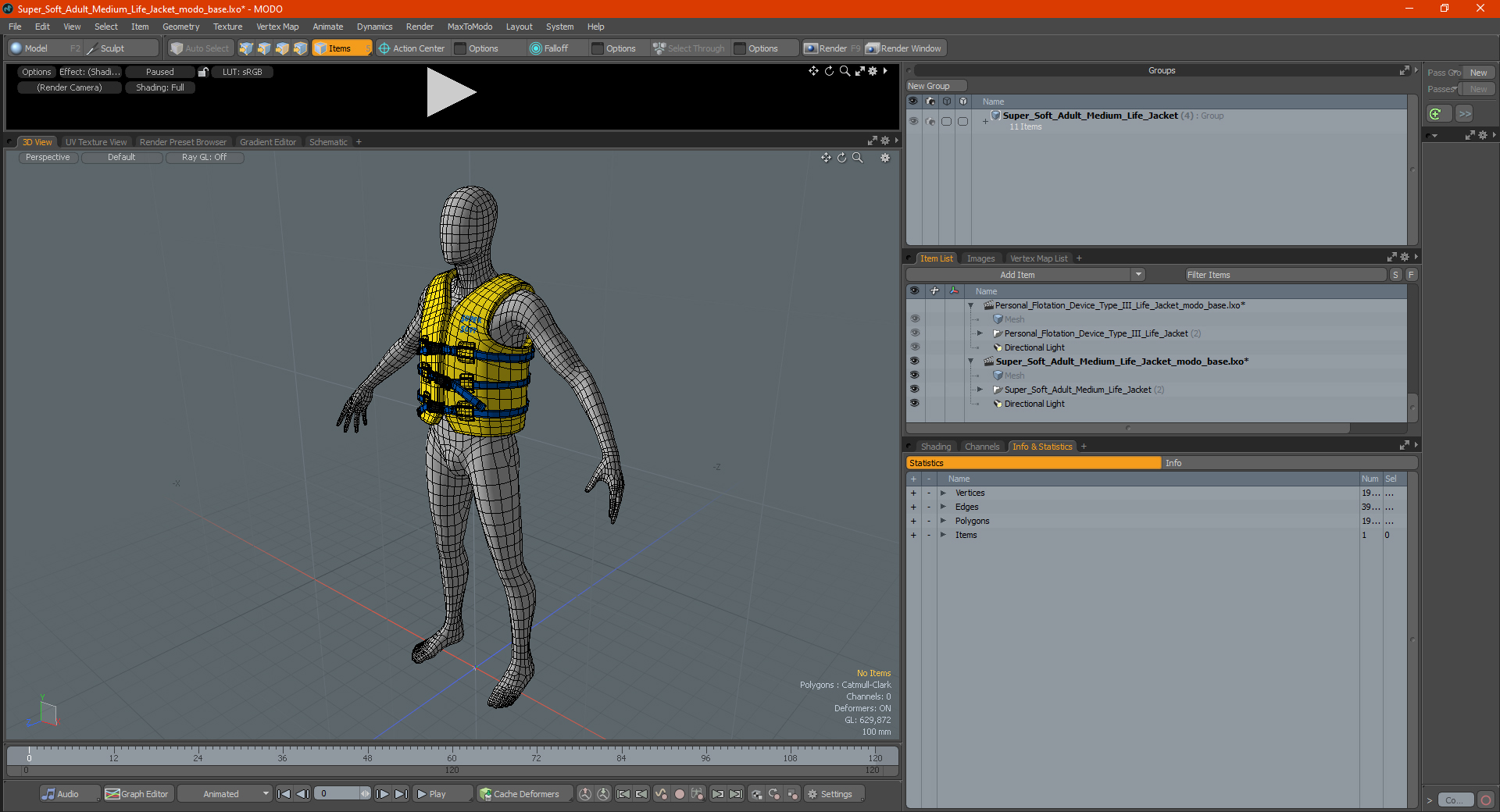 3D model Super Soft Adult Medium Life Jacket