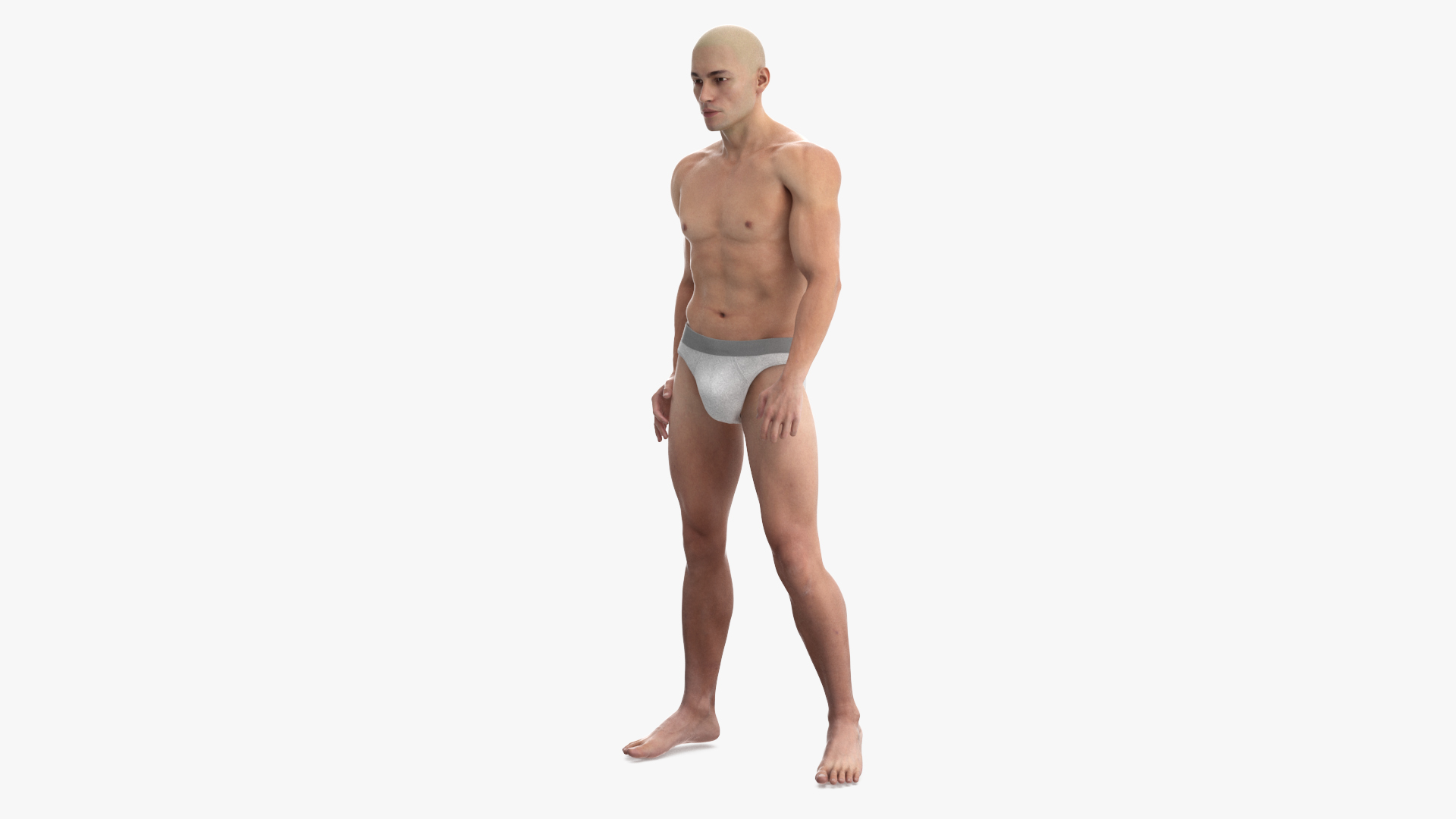 3D model Man Character in Underwear Standing