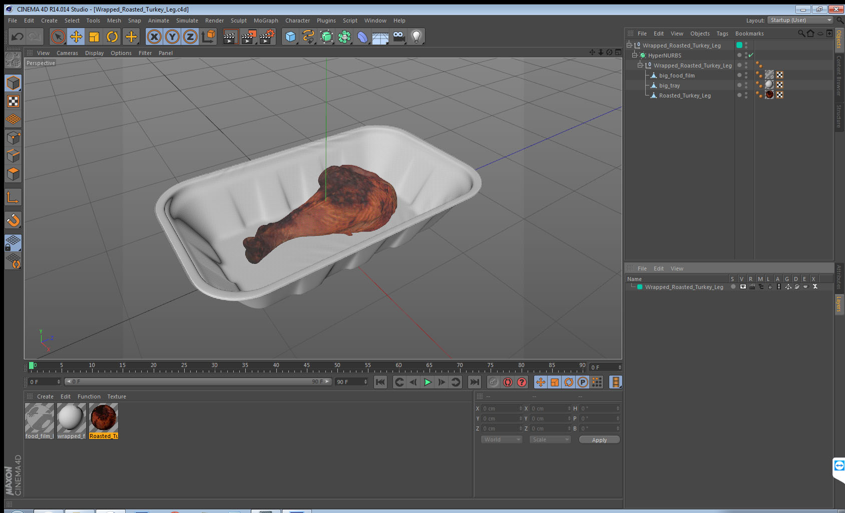 3D Wrapped Roasted Turkey Leg