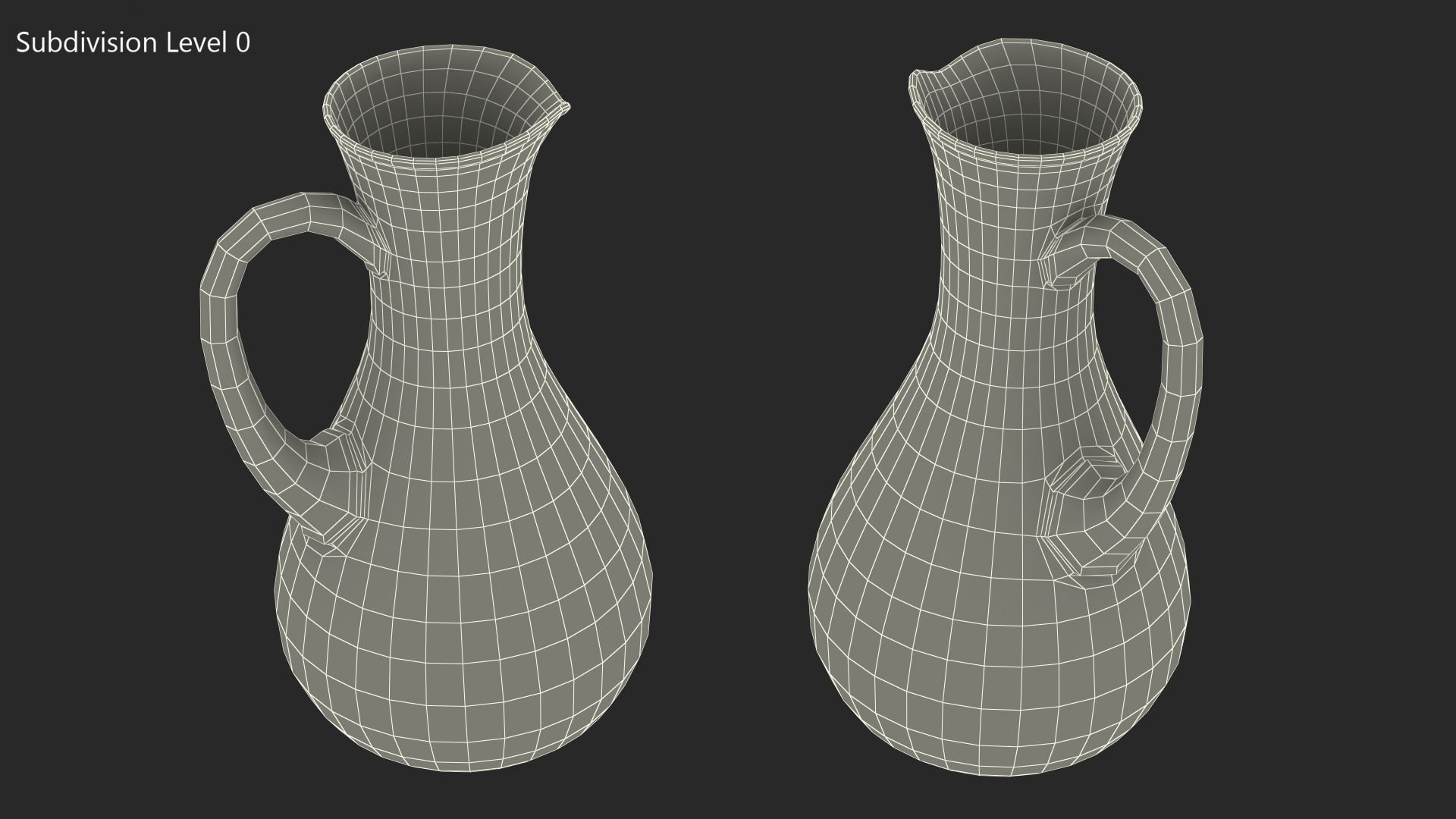 Glass Jug Narrow Neck With Water 3D