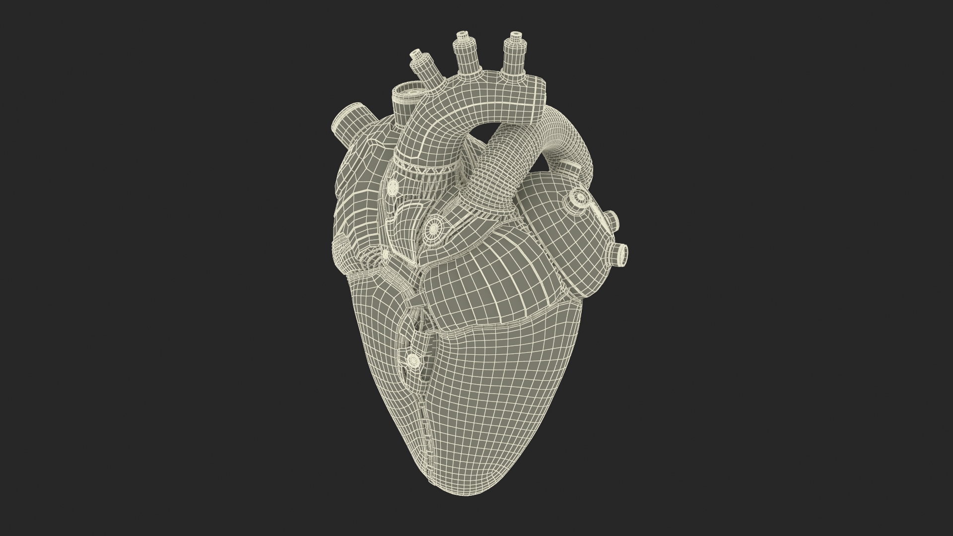 3D Golden Mechanical Heart model