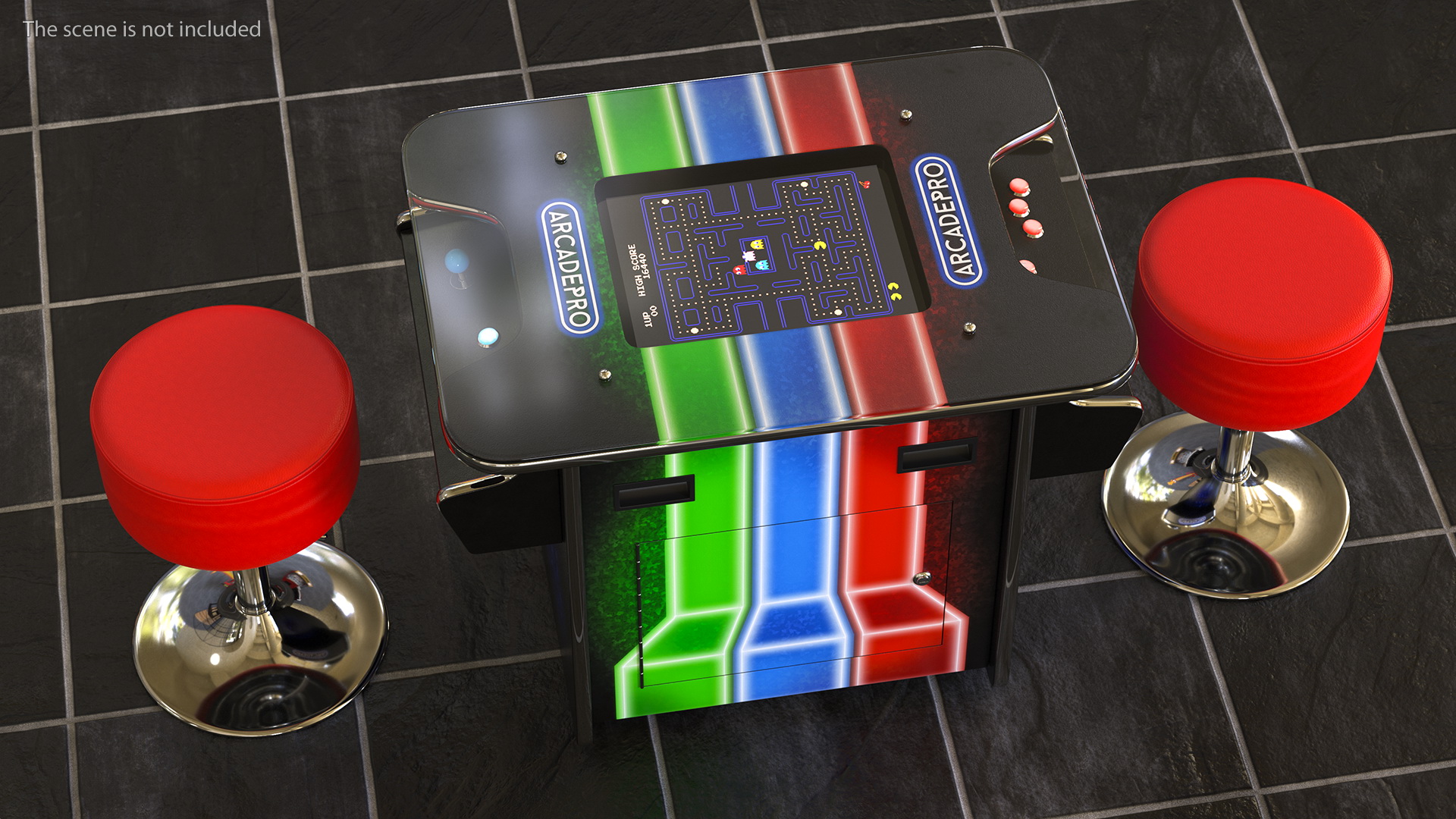 3D ArcadePro Mars 55 Cocktail Arcade Machine with Stools model