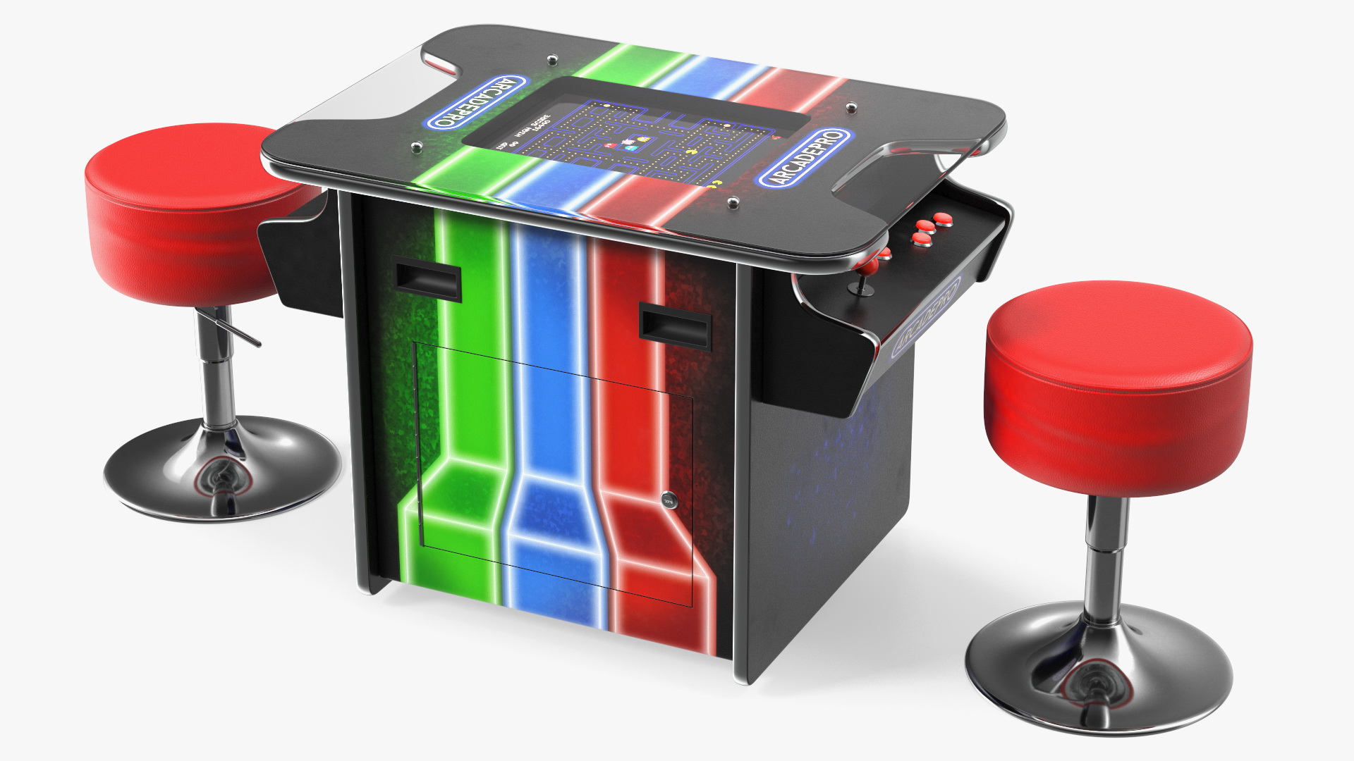 3D ArcadePro Mars 55 Cocktail Arcade Machine with Stools model