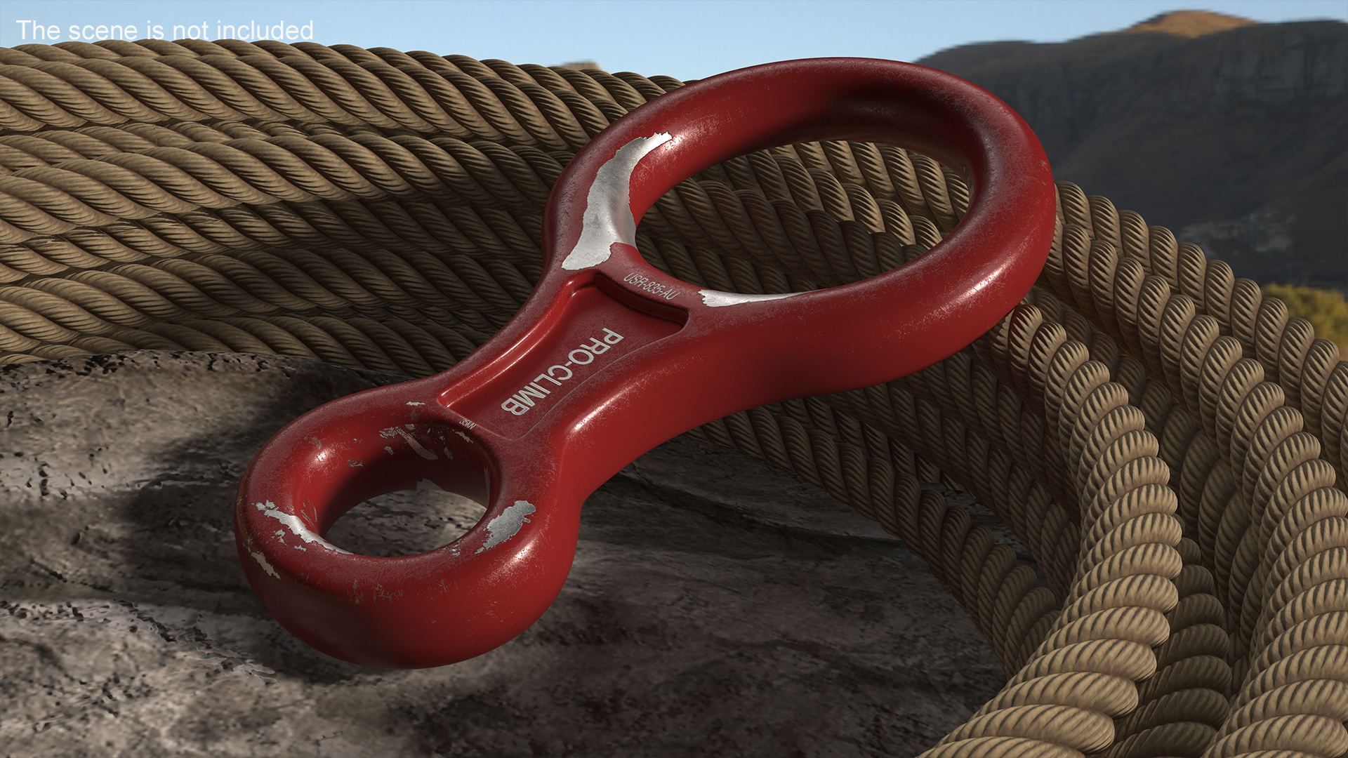 Descender Figure Eight Pro-Climb Red Damaged 3D model
