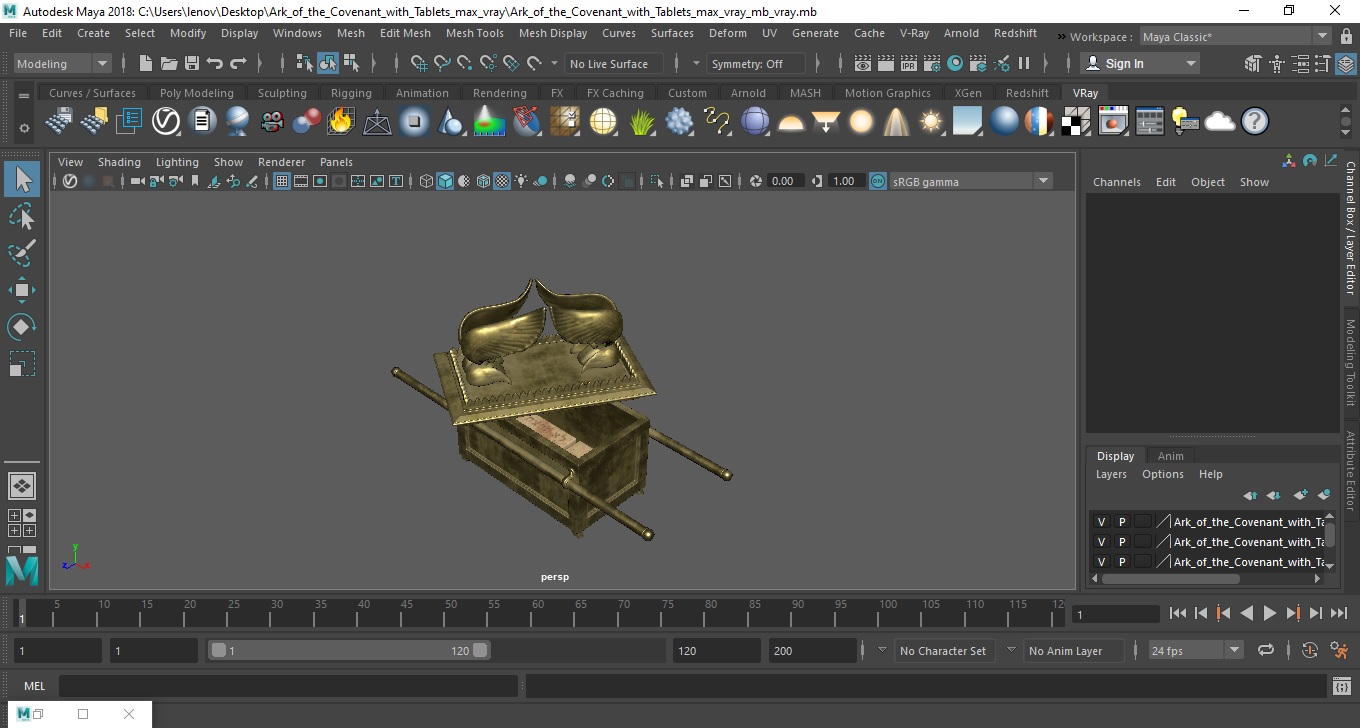 Ark of the Covenant with Tablets 3D