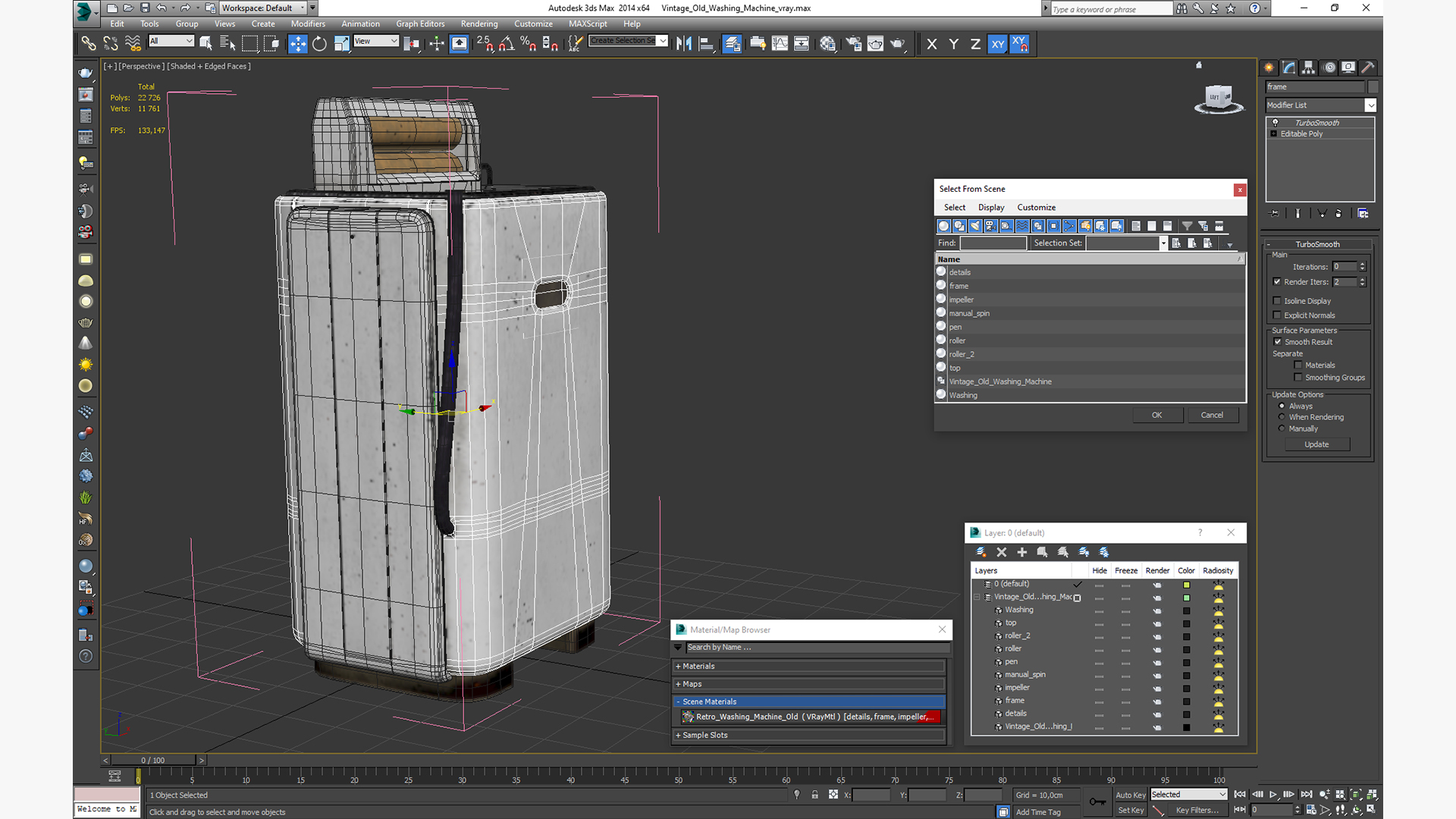 Vintage Old Washing Machine 3D