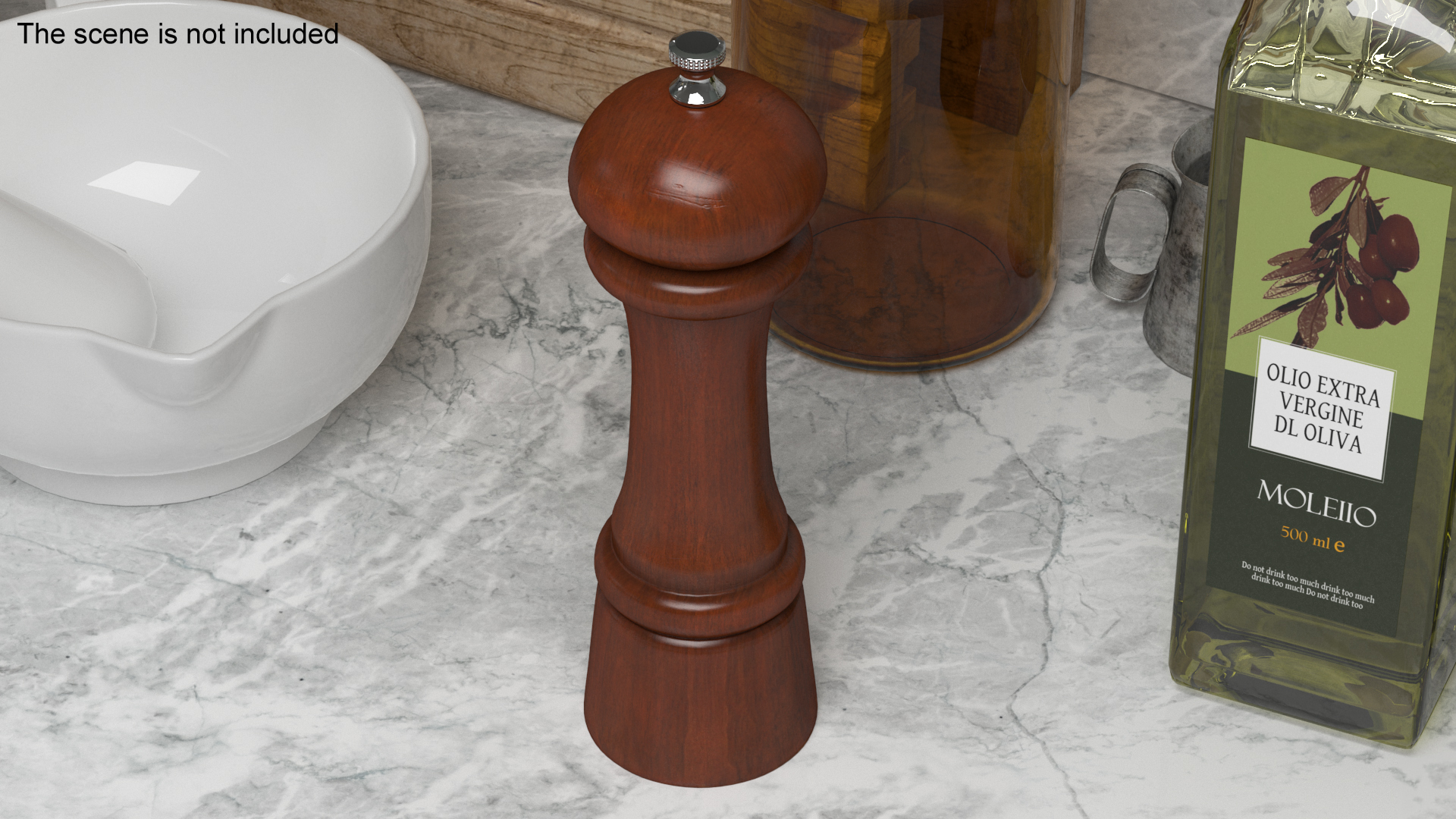 Wooden Salt and Pepper Mill 3D