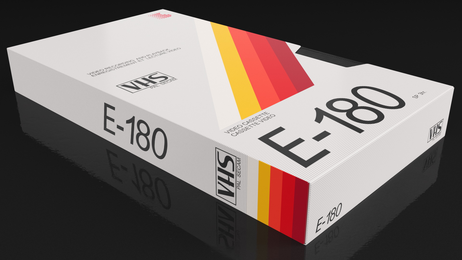 VHS E180 Video Cassette Tape with Cover 3D model