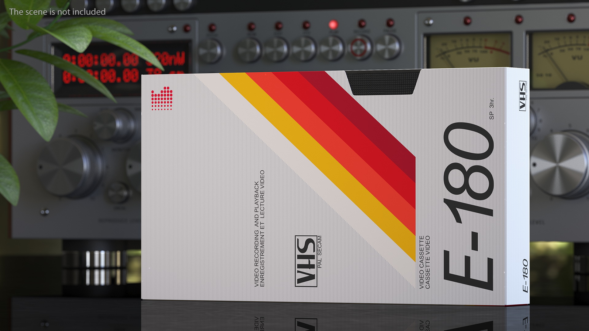 VHS E180 Video Cassette Tape with Cover 3D model