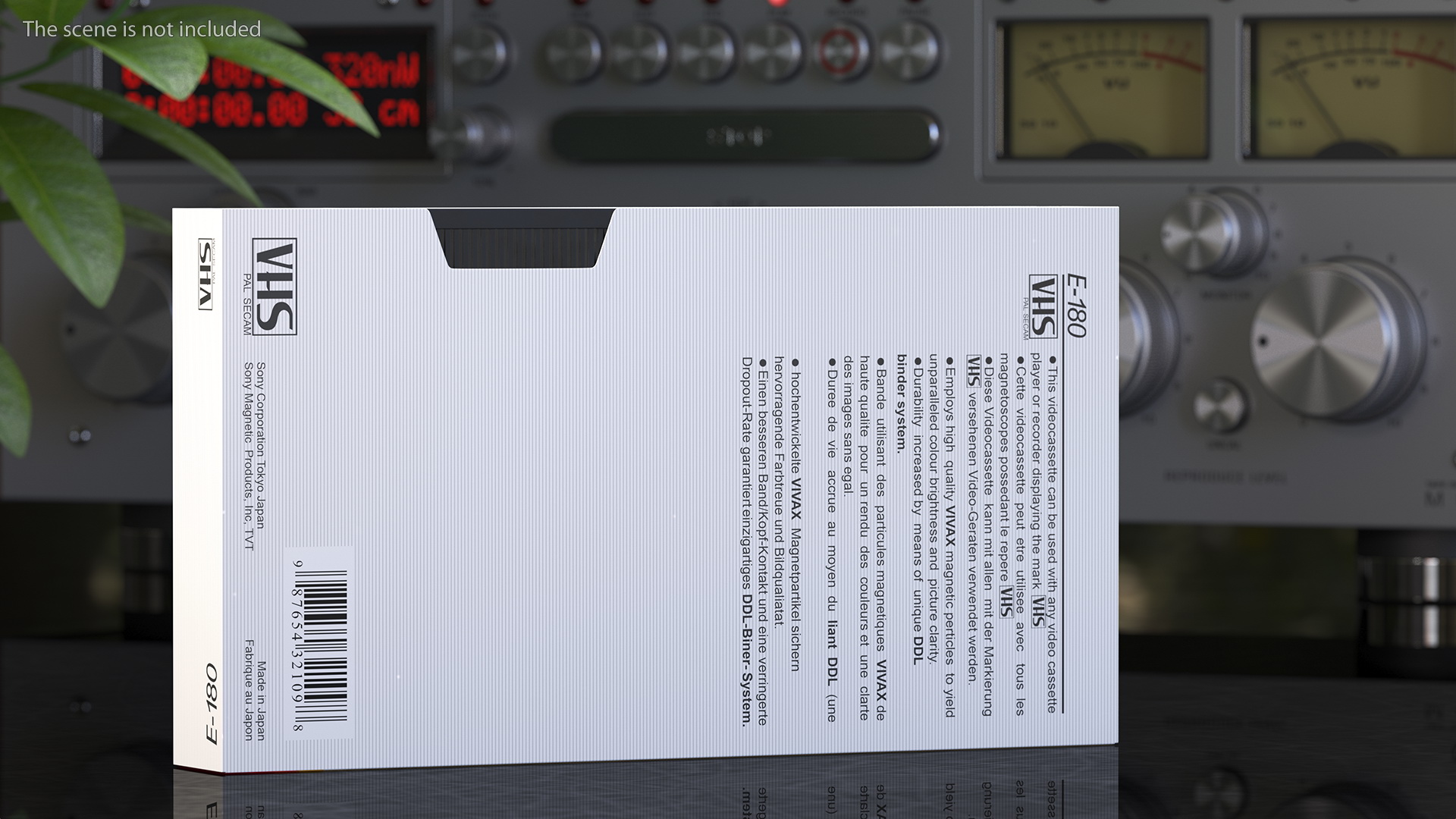 VHS E180 Video Cassette Tape with Cover 3D model