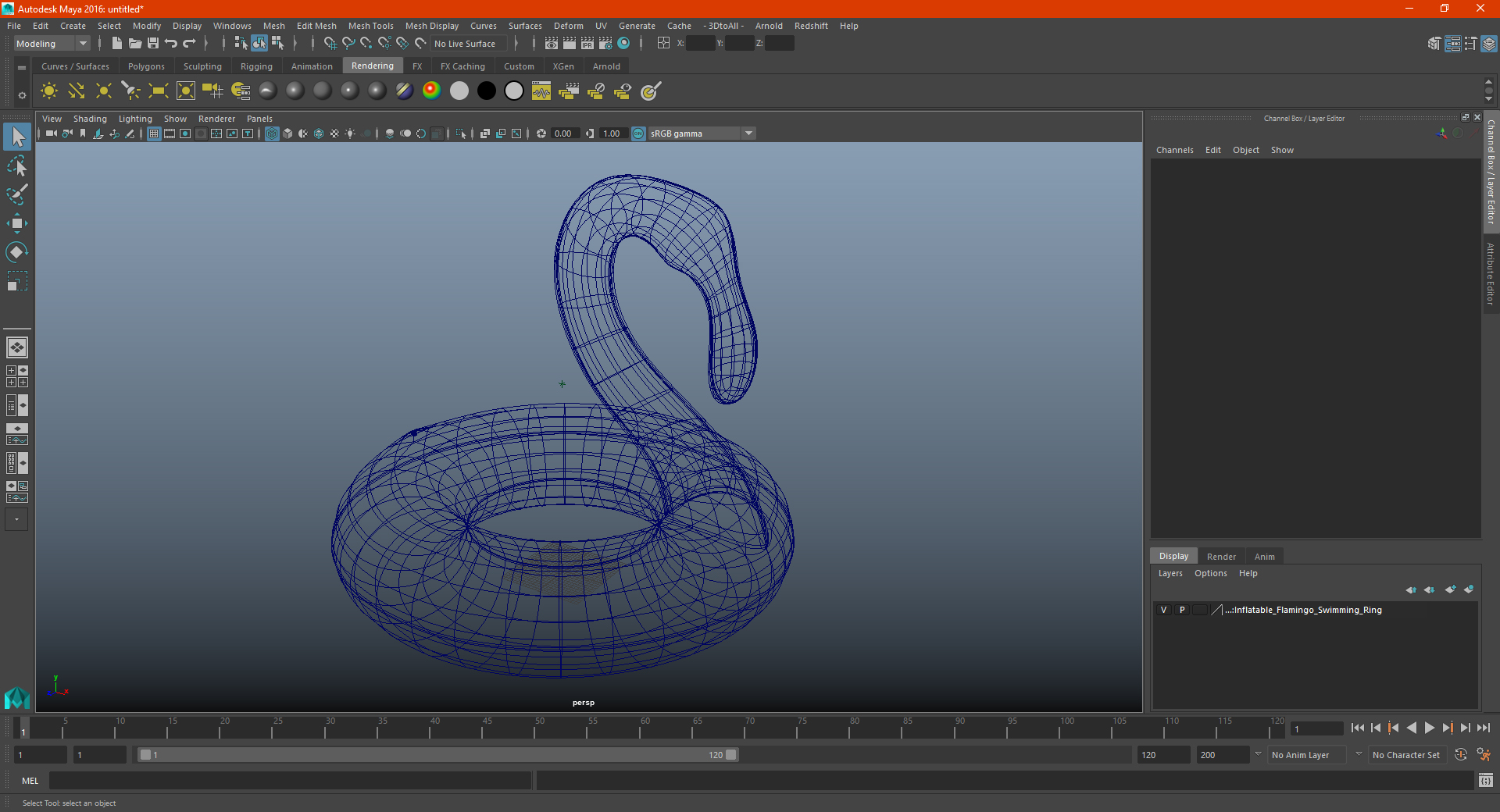 3D Inflatable Flamingo Swimming Ring model