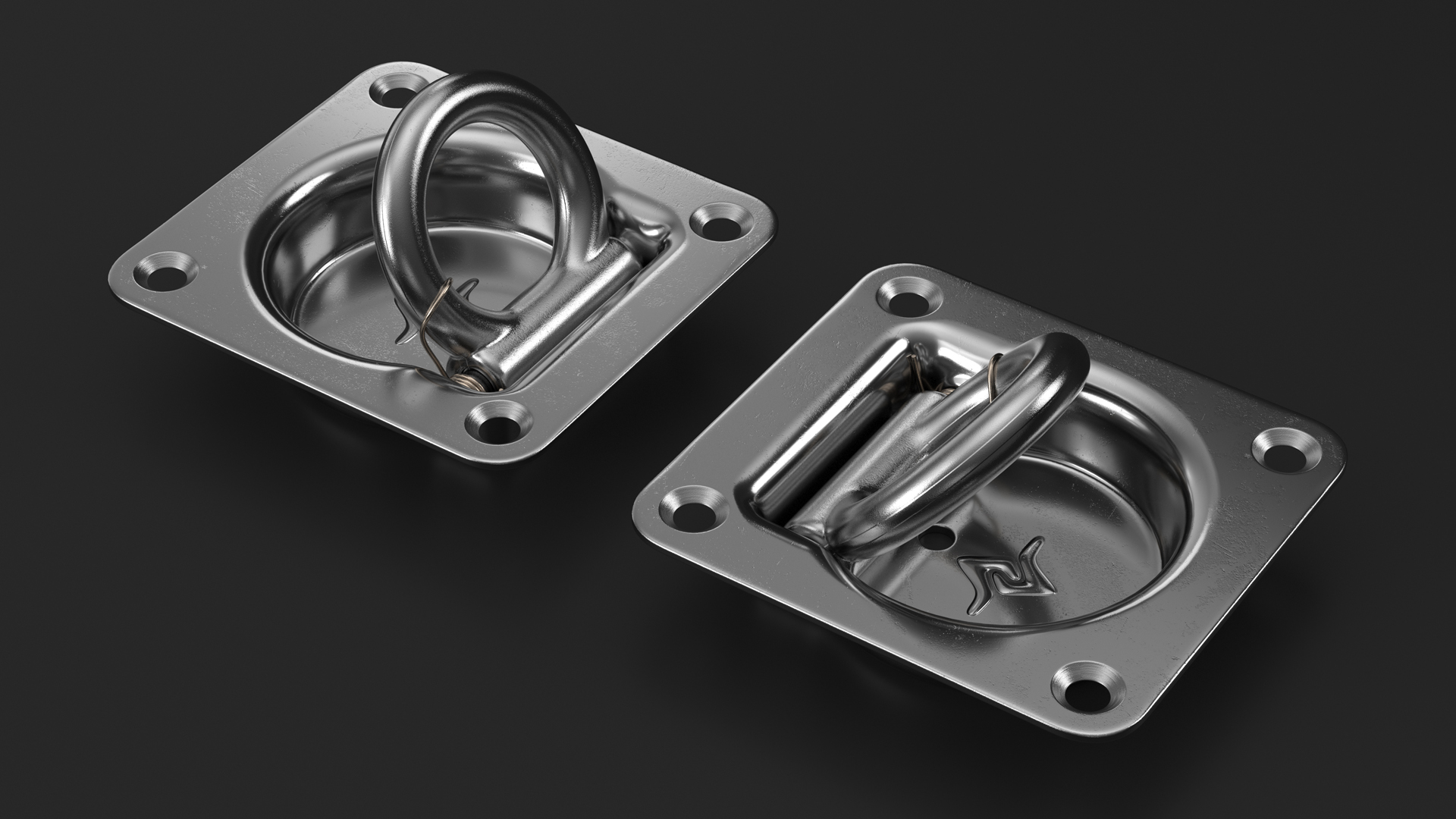 3D Caliber D-Ring Chrome Anchor model
